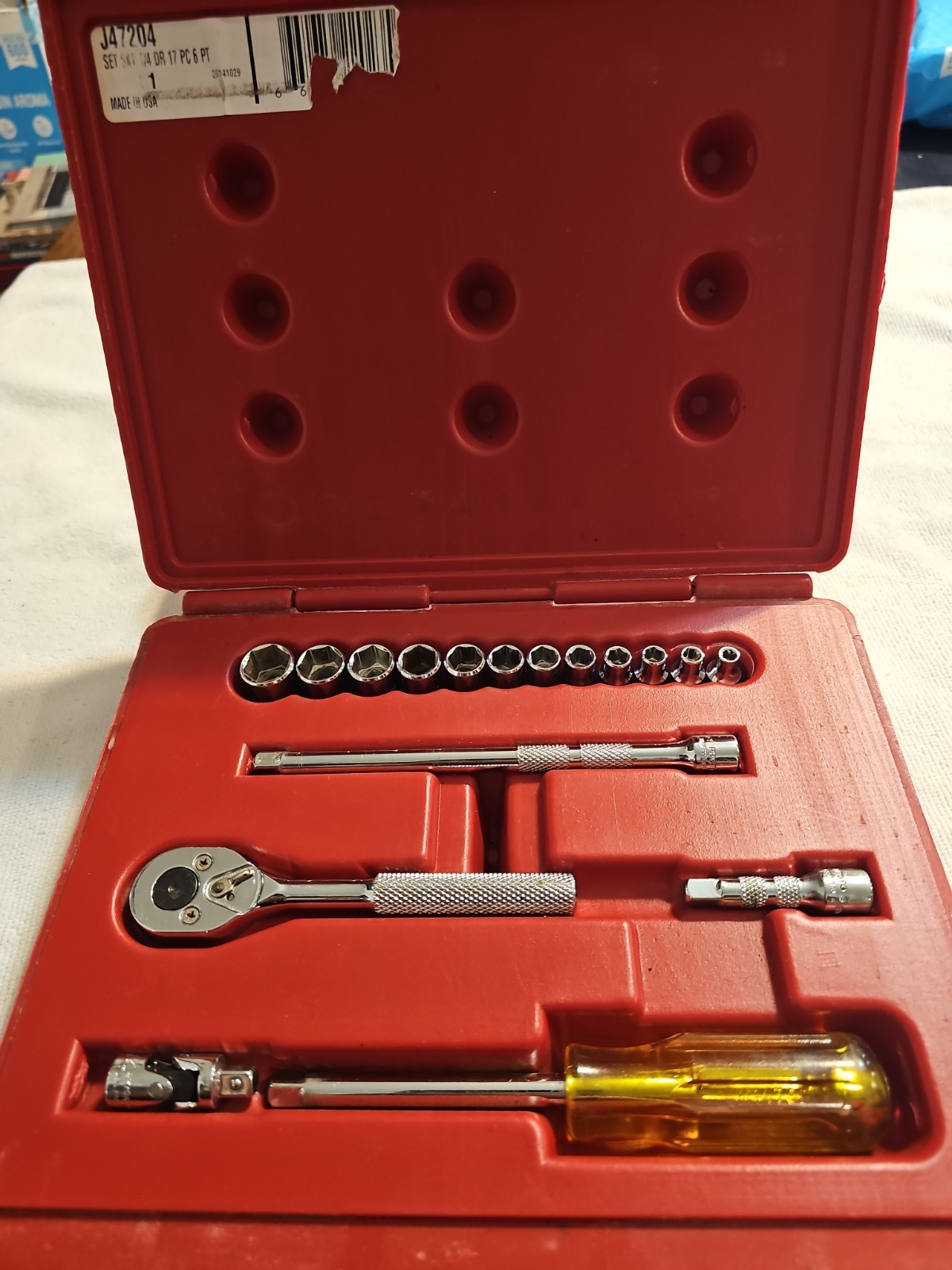 PROTO 1/4IN- 17 PEICE -6PT. SOCKET SET. PROTO TOOLS. MADE IN USA..
