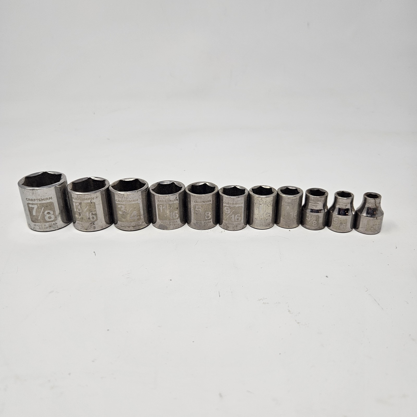 Craftsman USA Socket Set SAE 6 Pt Point 3/8 Drive Shallow