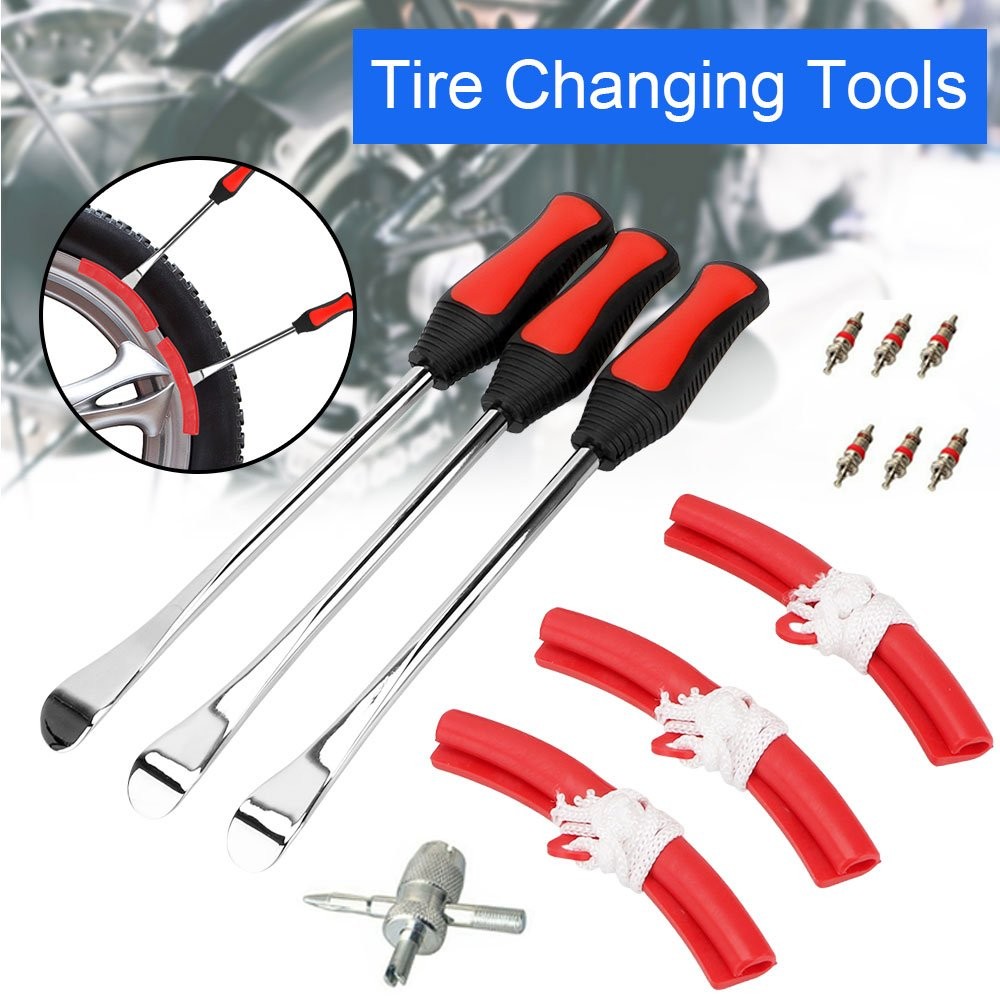 New Spoon Motorcycle Tire Changing Iron With Rim Tool Protector Combo Set 13 Pcs