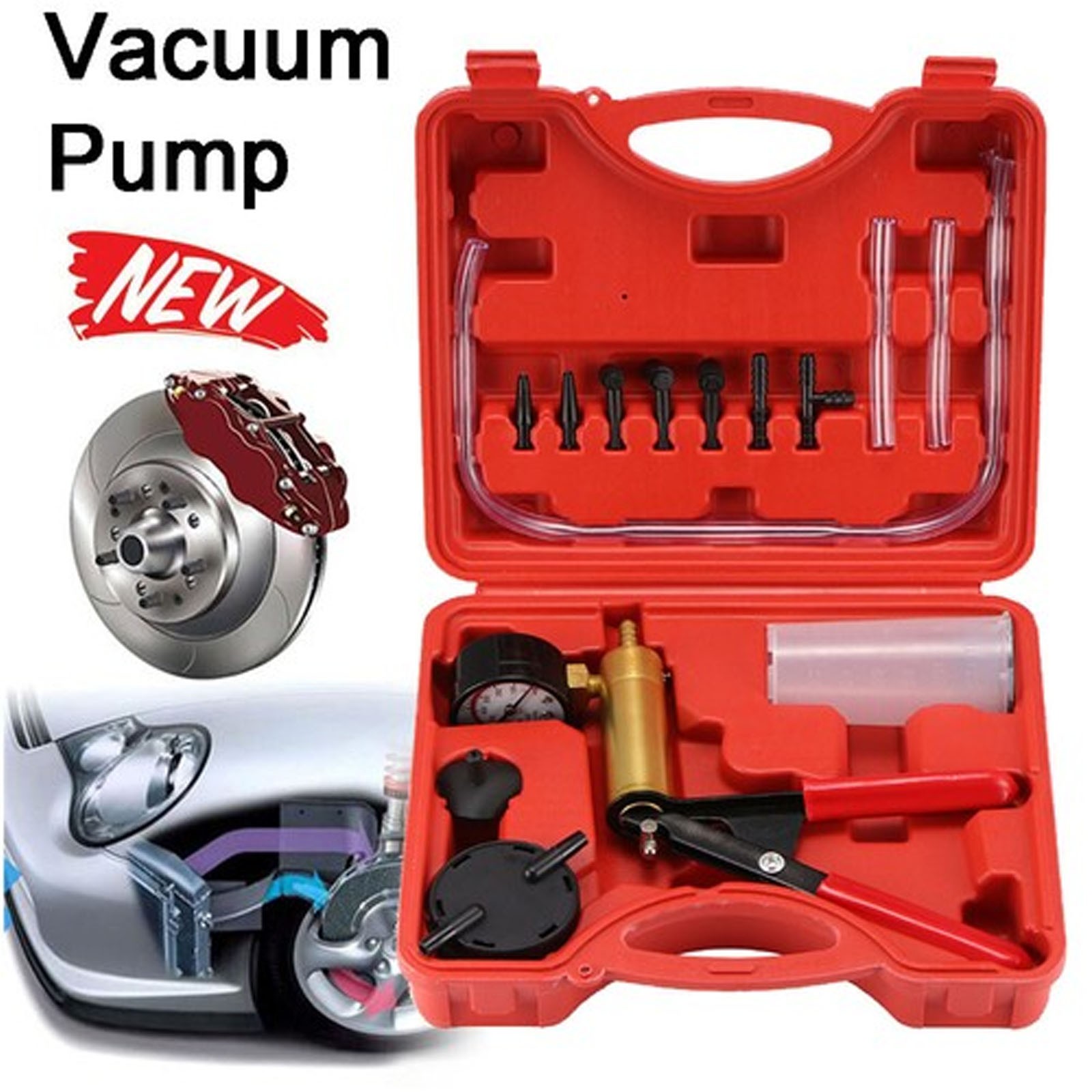 HandHeld Vacuum Pressure Pump Tester Set Brake Fluid Bleeder Bleeding Tool Kits
