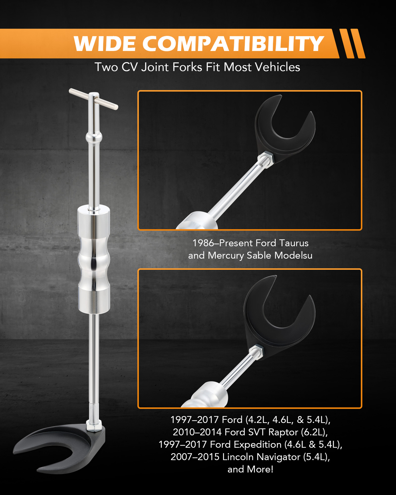 Inner CV Joint Puller Slide Hammer Wheel Drive Axle Half Shaft Removal Tool Kit