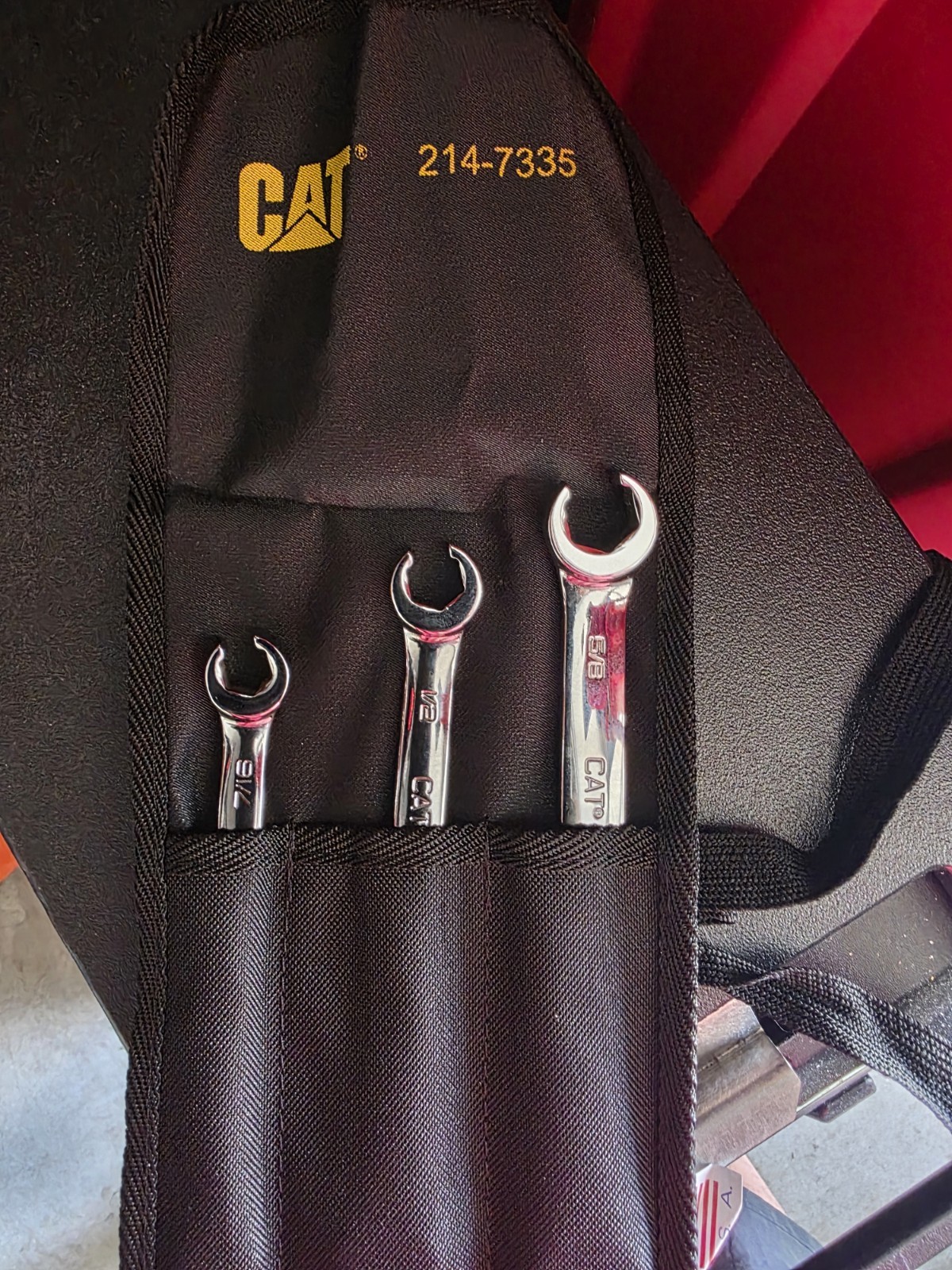 NEW CAT Snap-on Made 3 Pc SAE Flare Nut Line Wrench Set /USA Made