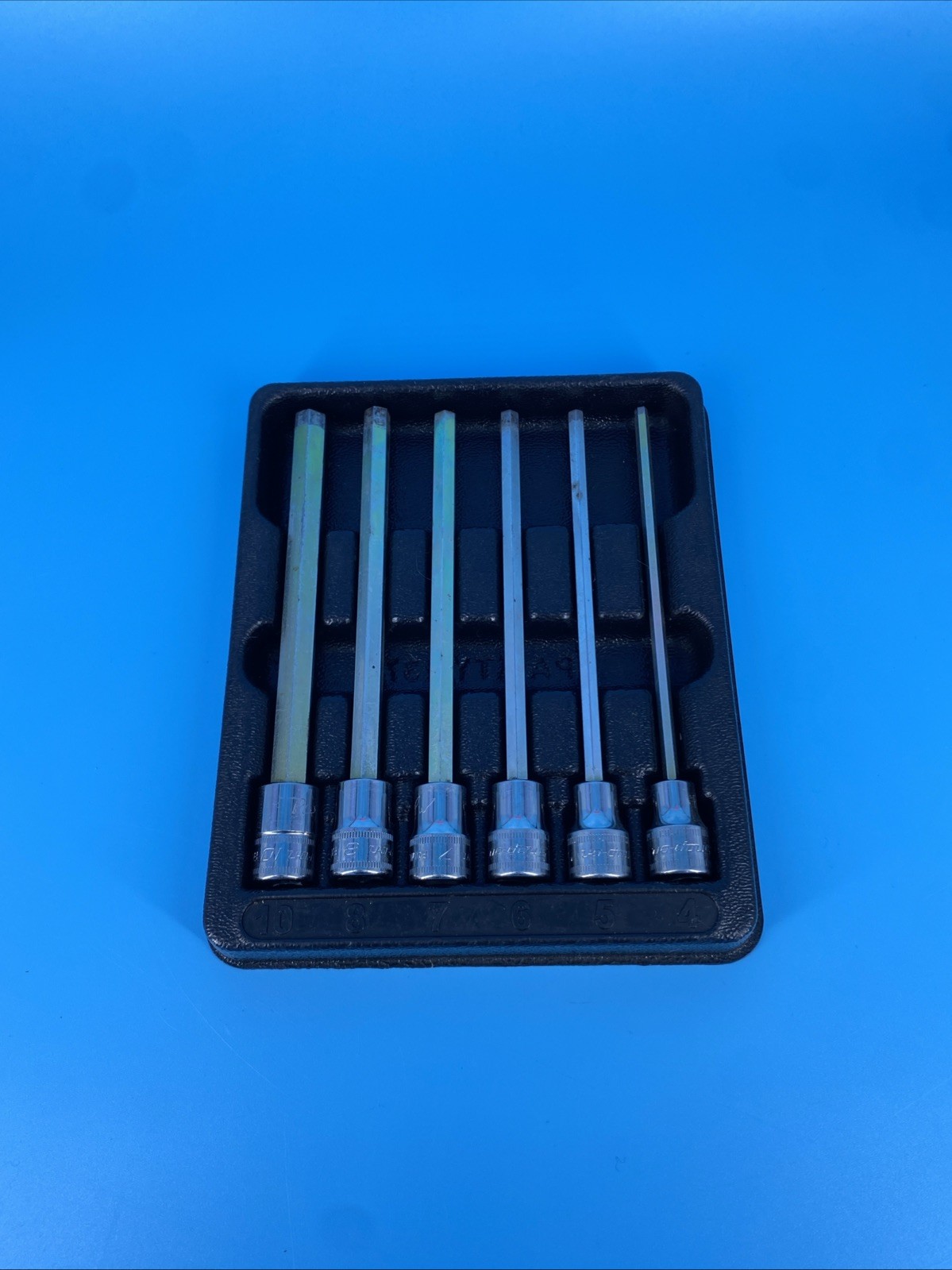 Snap-on 3/8″ Drive 6pc Metric ExtraLong Hex Bit Set 206EFAML (Engraved W/ “PW”)