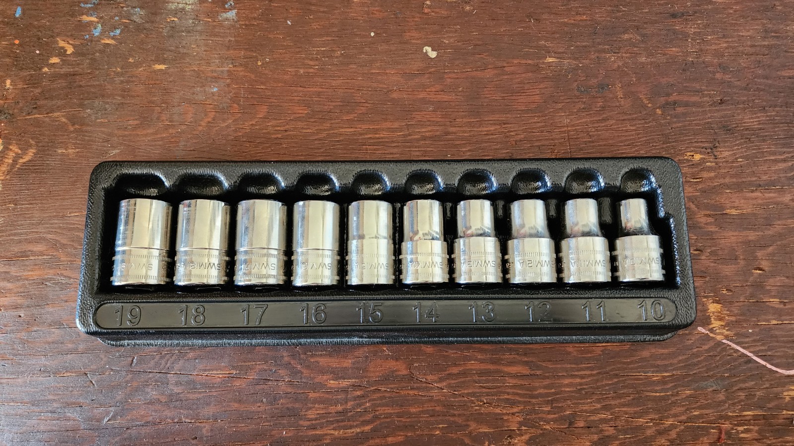 Snap-On Tools USA 310SWMYA 10pc METRIC 10mm-19mm Socket Set 1/2″ Drive 12 Point