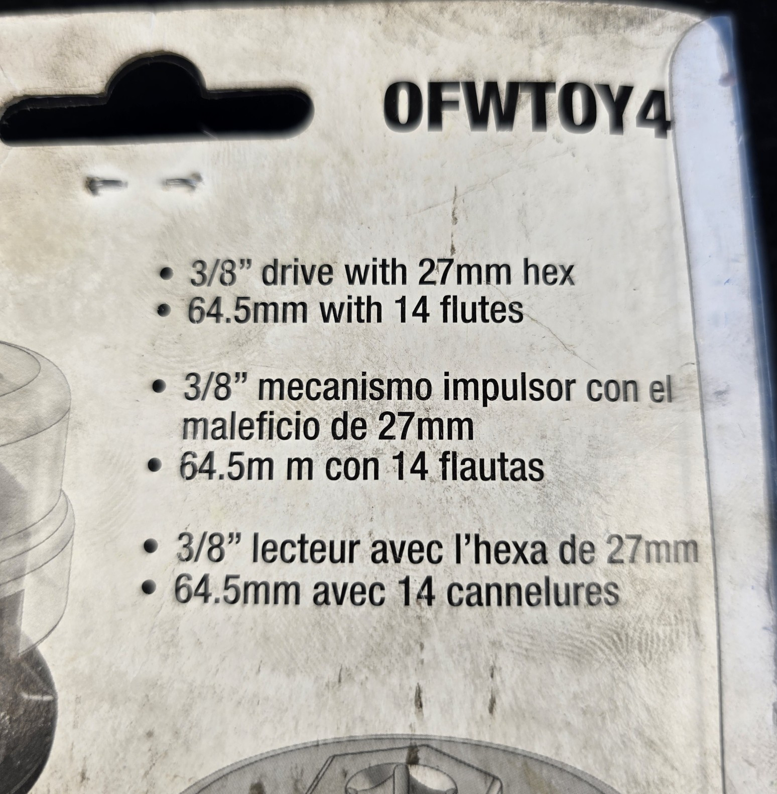 Blue-Point OFWTOY4 Toyota Lexus Oil Filter Wrench 64.5mm 14 Flute 3/8″ Drive NOS
