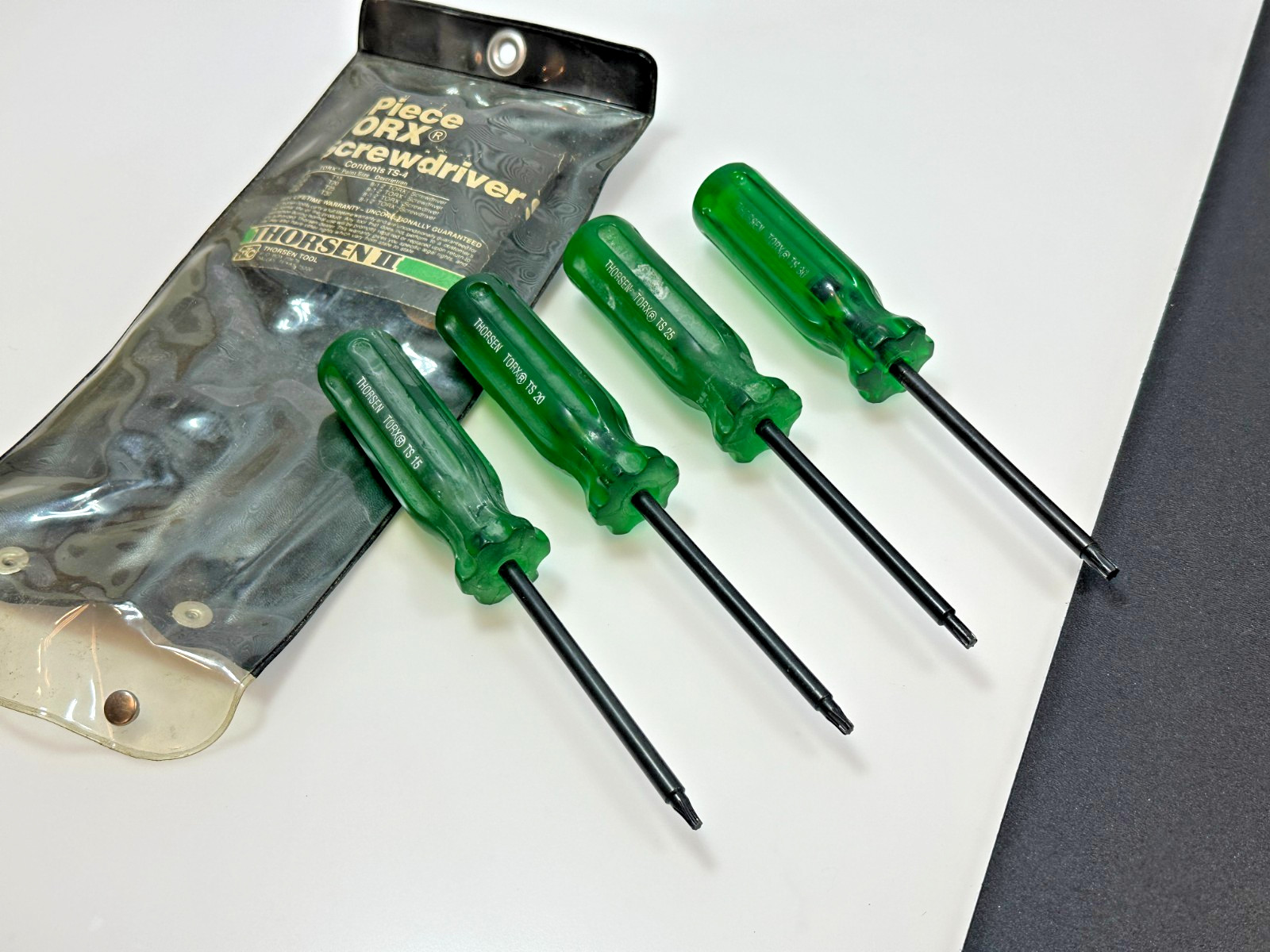 🇺🇸 Thorsen Tools USA TS-4 4pc GREEN Torx Screwdriver Set, T15, T20, T25, T30