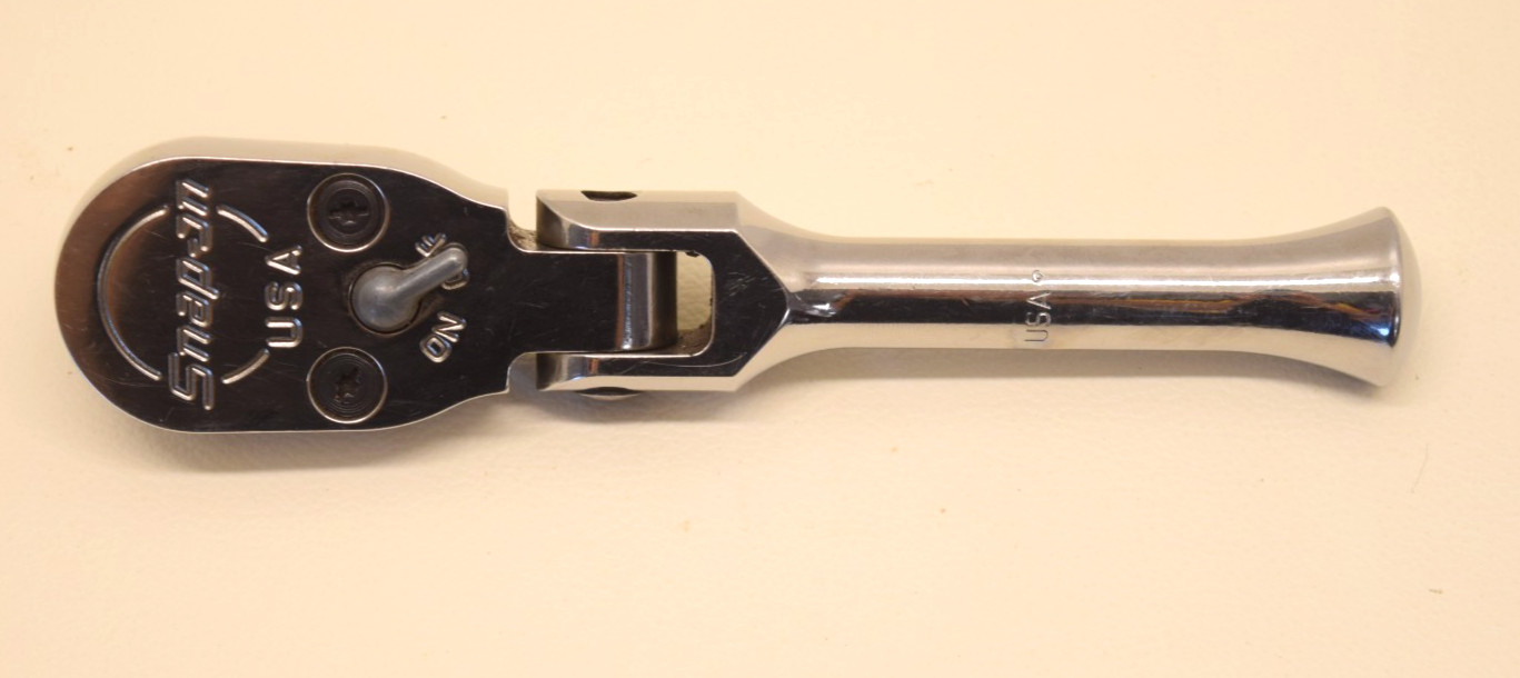 Snap-On 1/2 Drive SKF80A USA Stubby Handle Flex Head Ratchet – USED