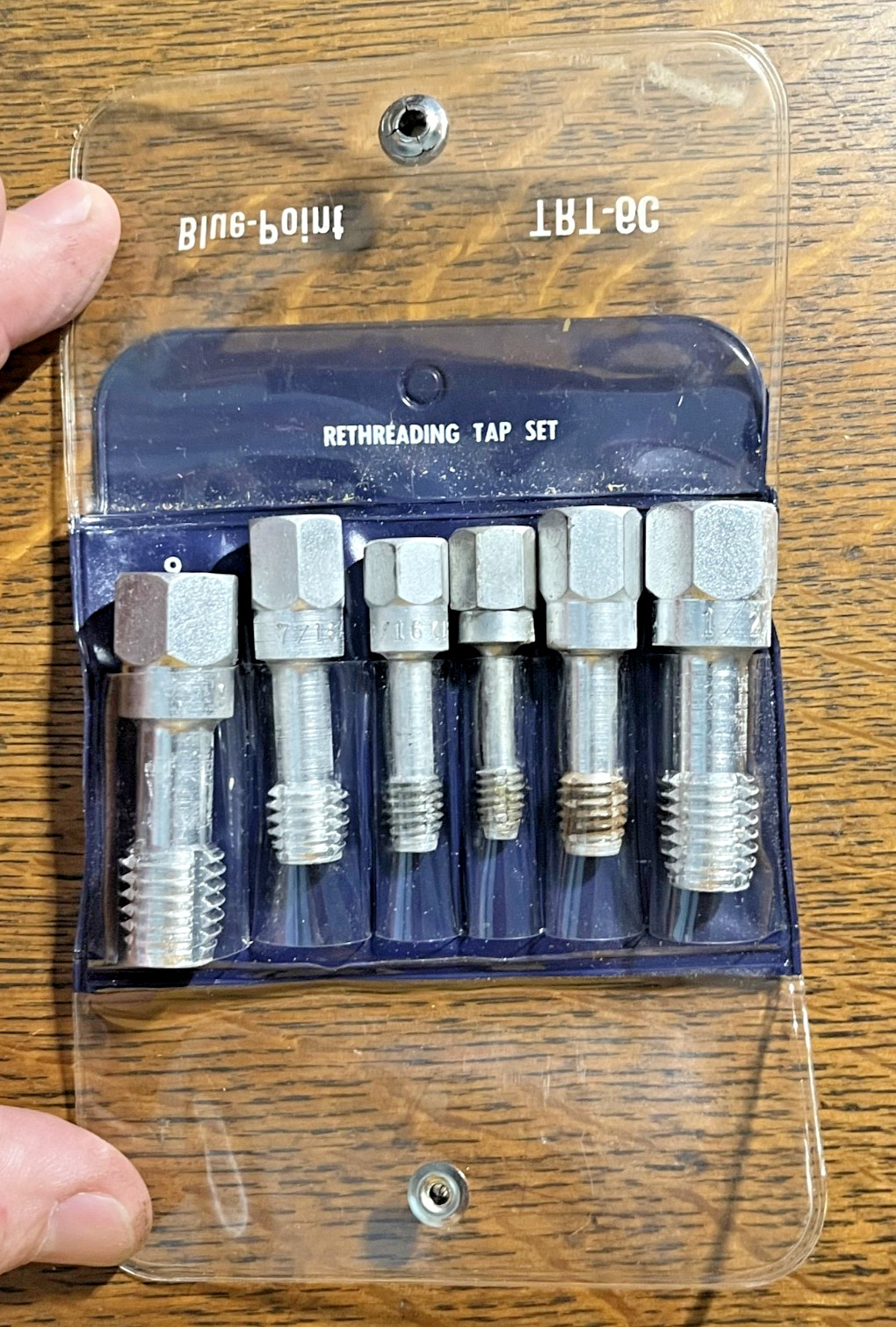 Vintage Blue Point (Snap-On) Tools TRT-6C Hex Drive Rethreading Taps – 5/16-9/16