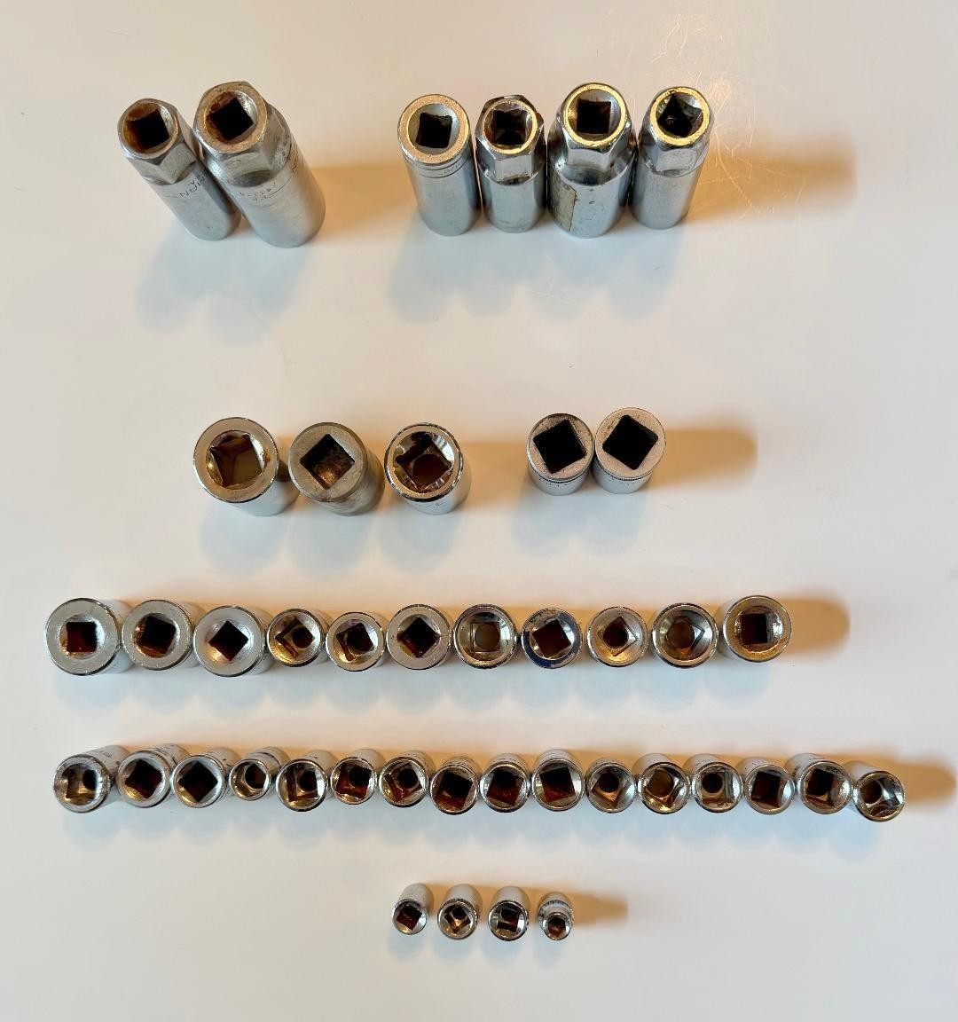 42 Piece Mixed Lot Sockets, Spark Plug Sockets, SAE & Metric Mixed Brand & Sizes
