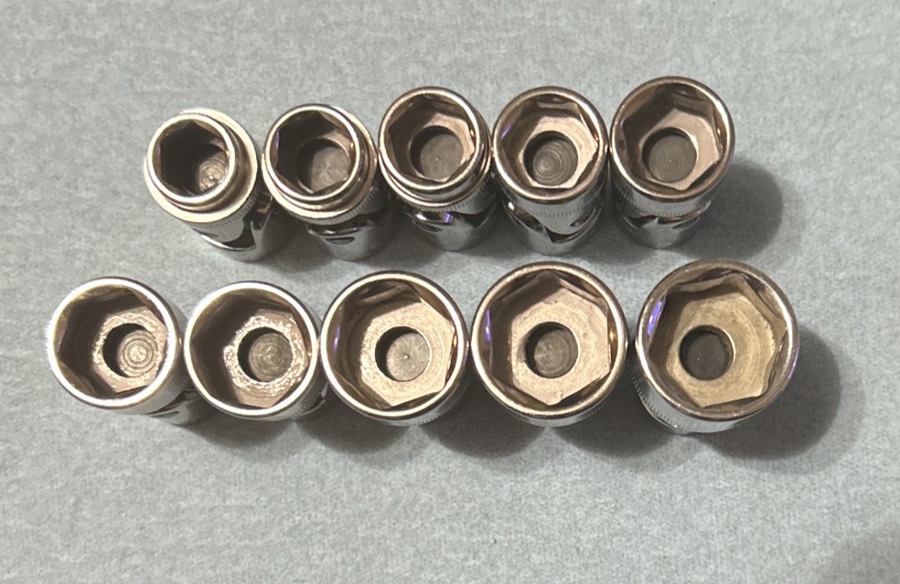 VTG Craftsman 3/8 Dr 10pc Swivel Flex Sockets 6pt USA 10mm-19mm Gk