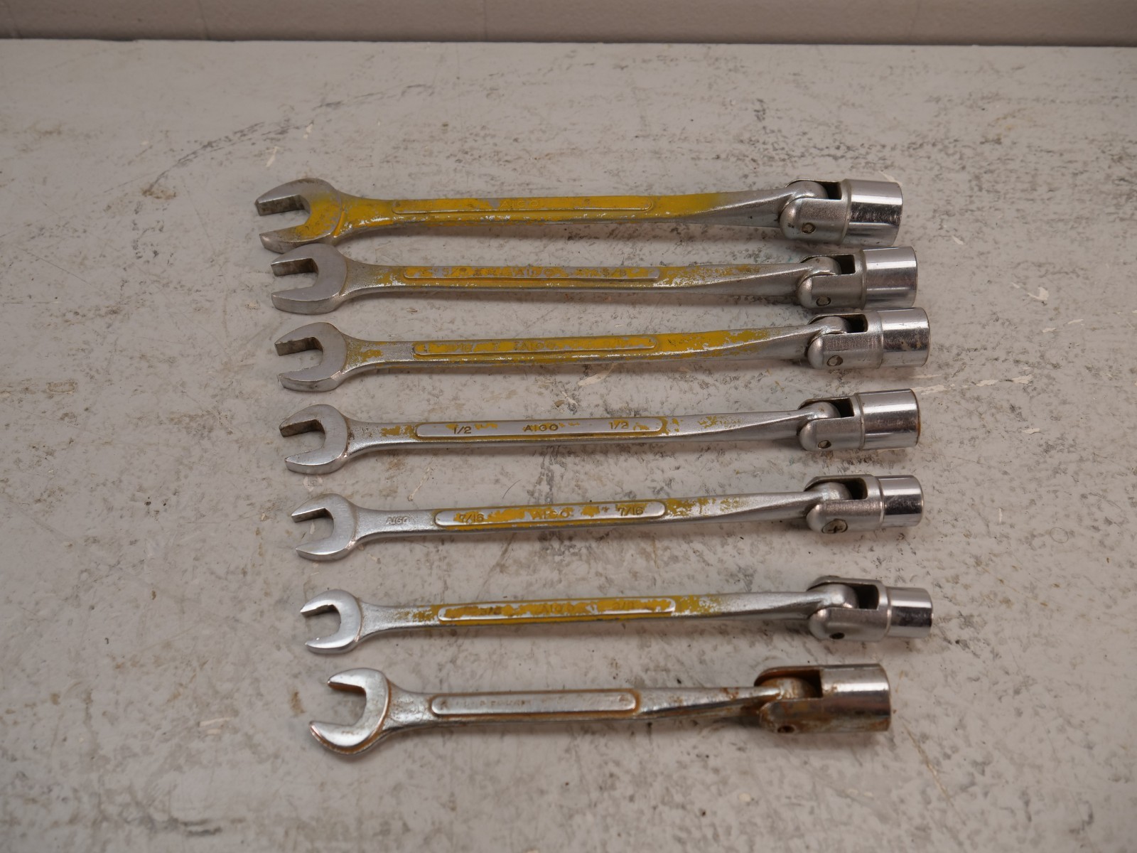 AIGO TOOLS, 3/8″ to 3/4″ SAE, 12 POINT, FLEX combo WRENCH / socket set Rare