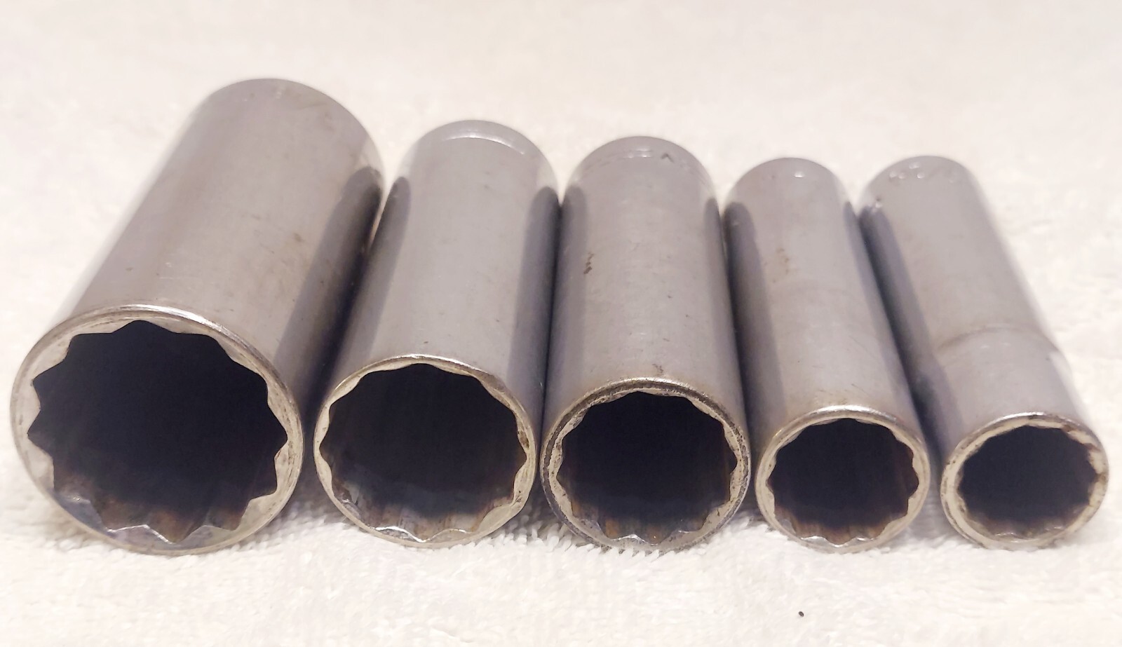 CRAFTSMAN 1/2″ DEEP WELL SOCKETS Vintage Lot Of 5