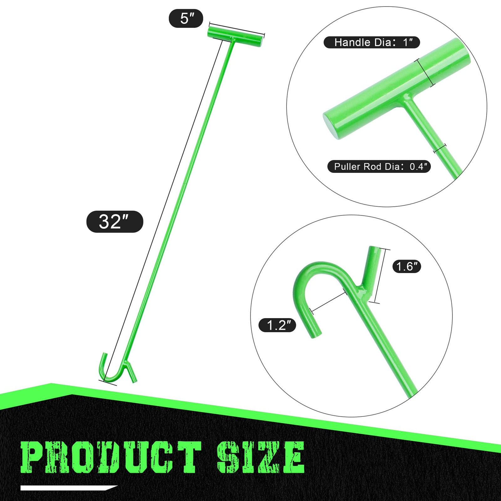 5th Wheel Pin Puller 4 Pack 32″ Solid Steel Chrome Plated 5th Wheel Puller Hook