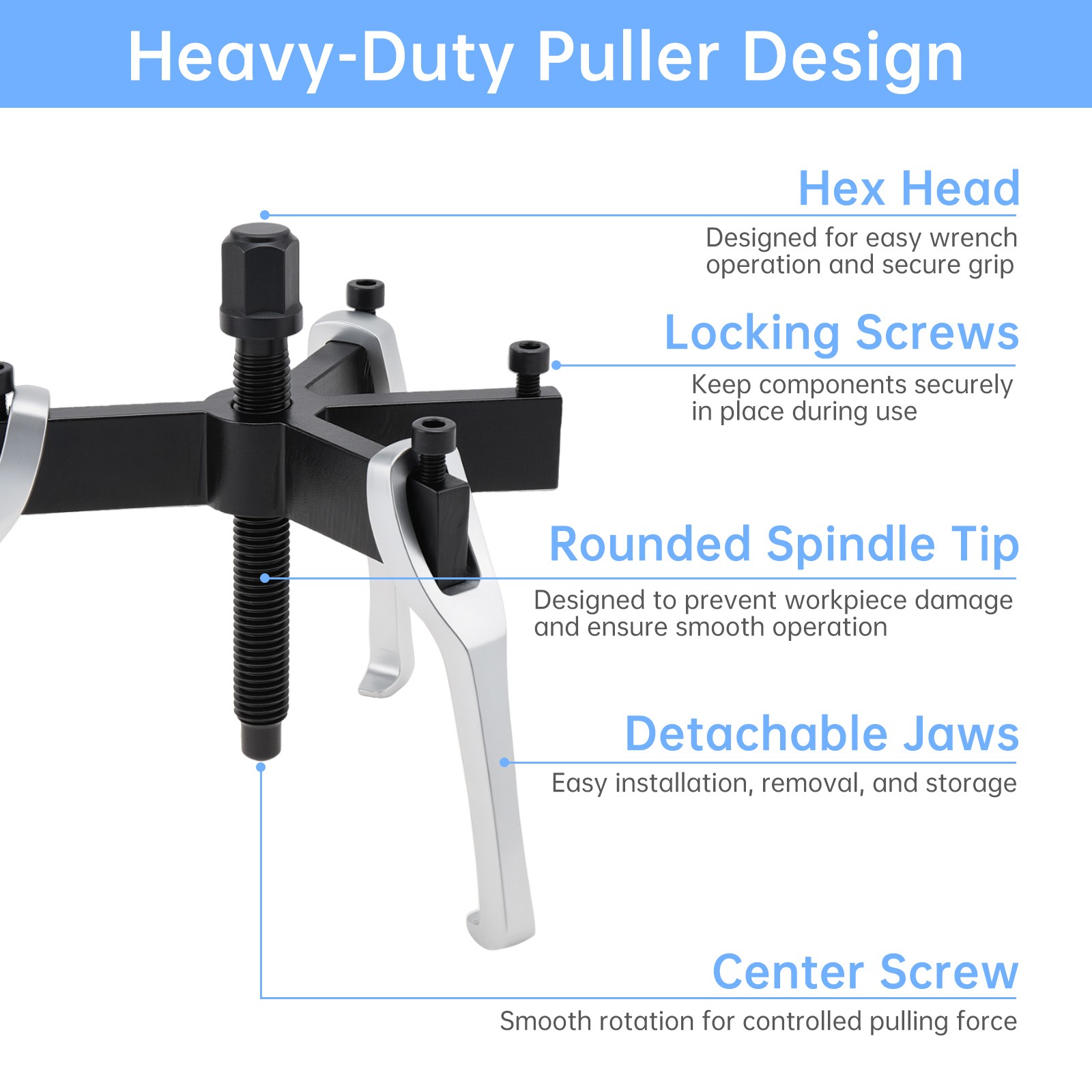 4 Inch Adjustable 3-Claw Bearing Puller for Flywheel Pulley/Gear Bearing Removal