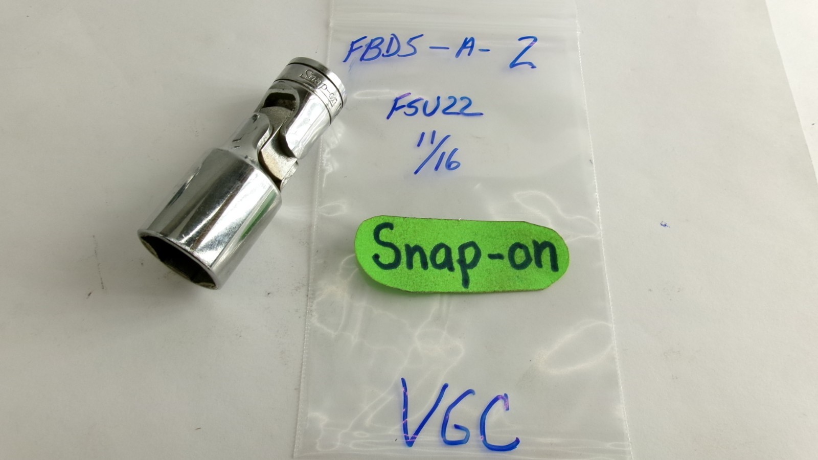 Snap-on tools USA 3/8 drive 11/16″ Semi Deep 6 point Swivel Socket FSU22 Nice!