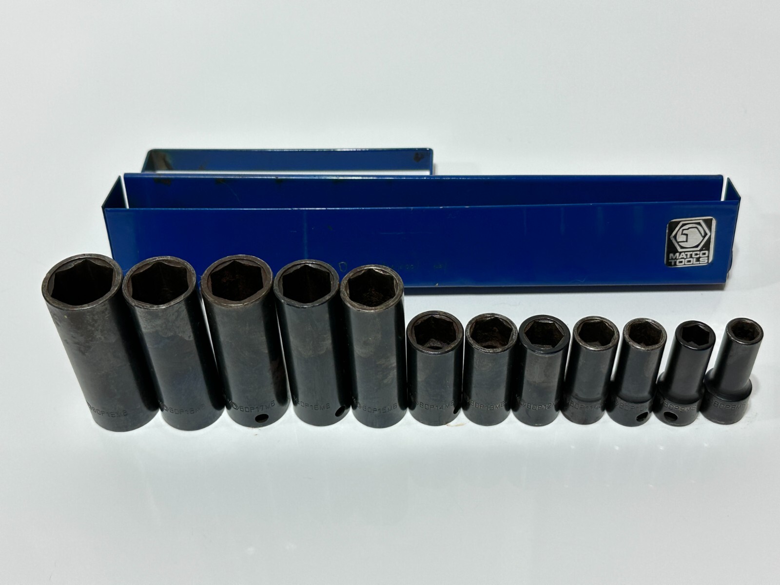 Matco Tools USA 12pc 3/8” Drive Metric Deep Impact Socket Set – 6 Point – 8-19mm