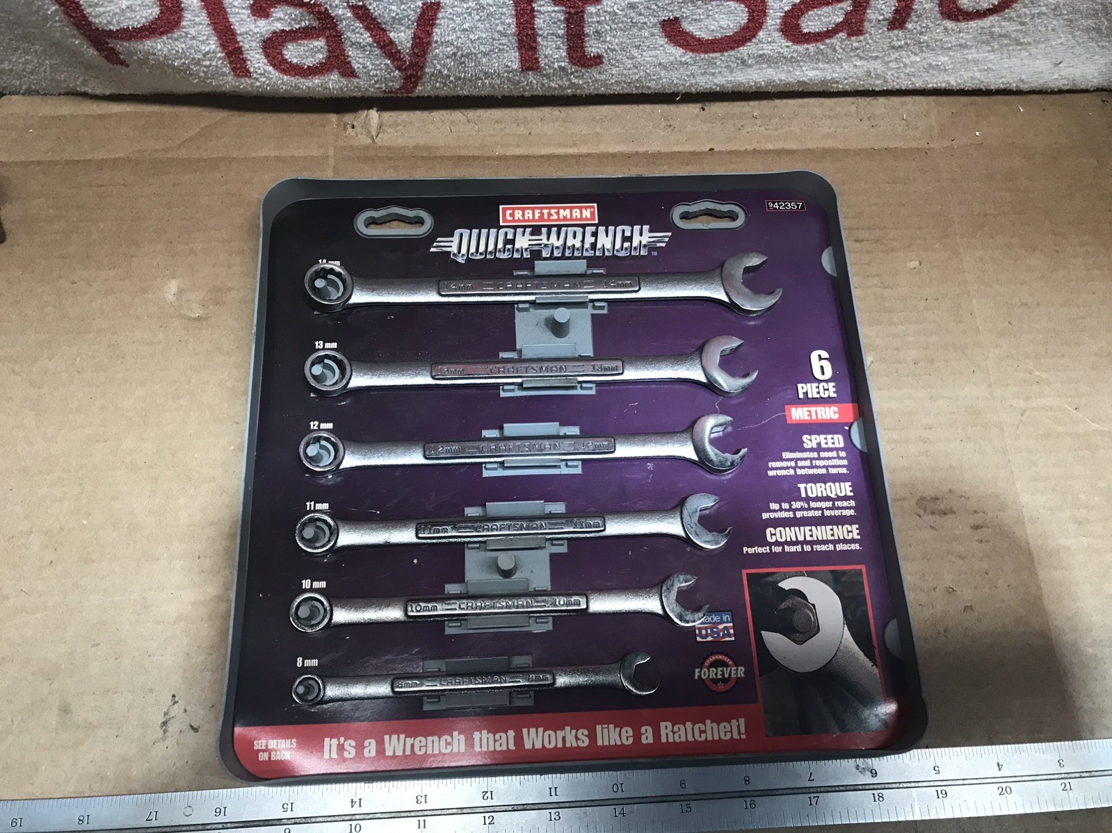 Craftsman Tools USA 42357 Metric 6pc Quick Speed Wrench Set 8mm to 14mm