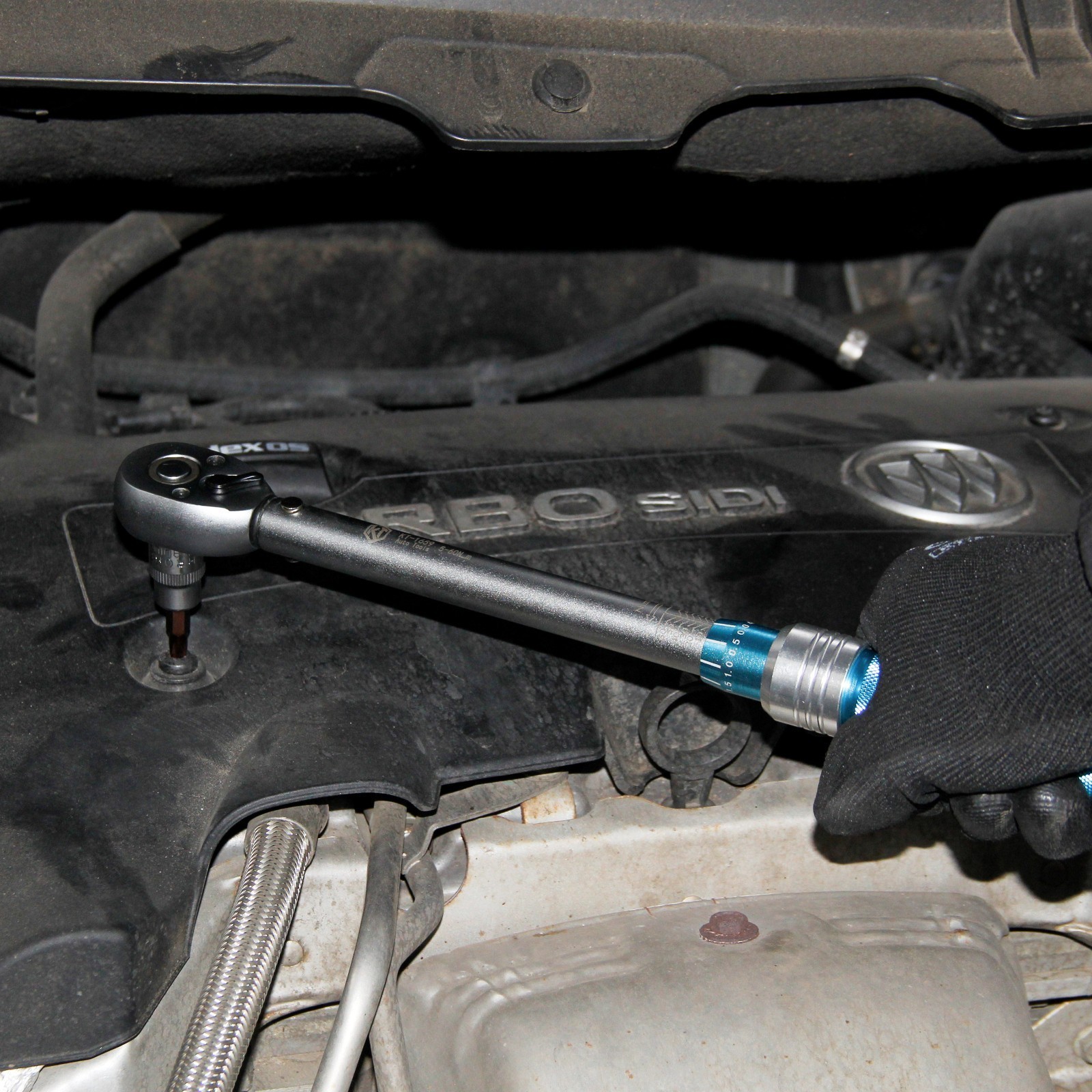 3/8 Inch Drive Click Torque Wrench Set with 14/16mm Magnetic Spark Plug Sockets