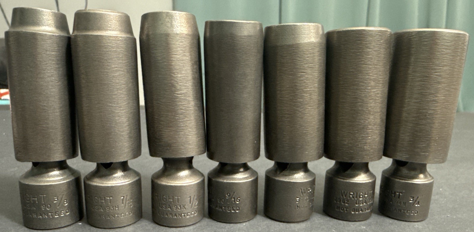 WRIGHT TOOL 7pc 3/8” Dr UNIVERSAL SWIVEL DEEP IMPACT SOCKET SET 3/8” – 3/4” SAE