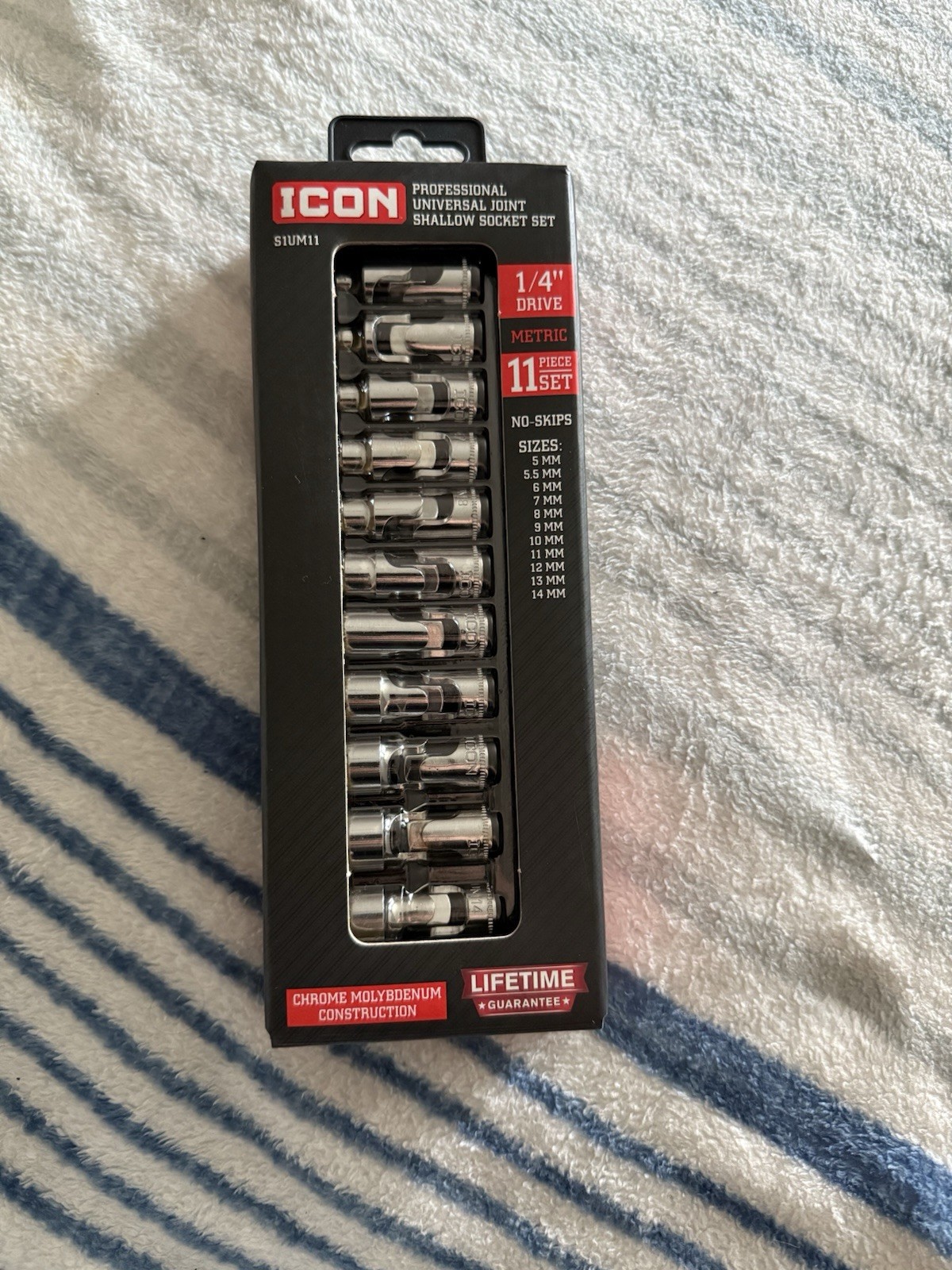 ICON 11-Piece 1/4″ Drive Metric Shallow Socket Set