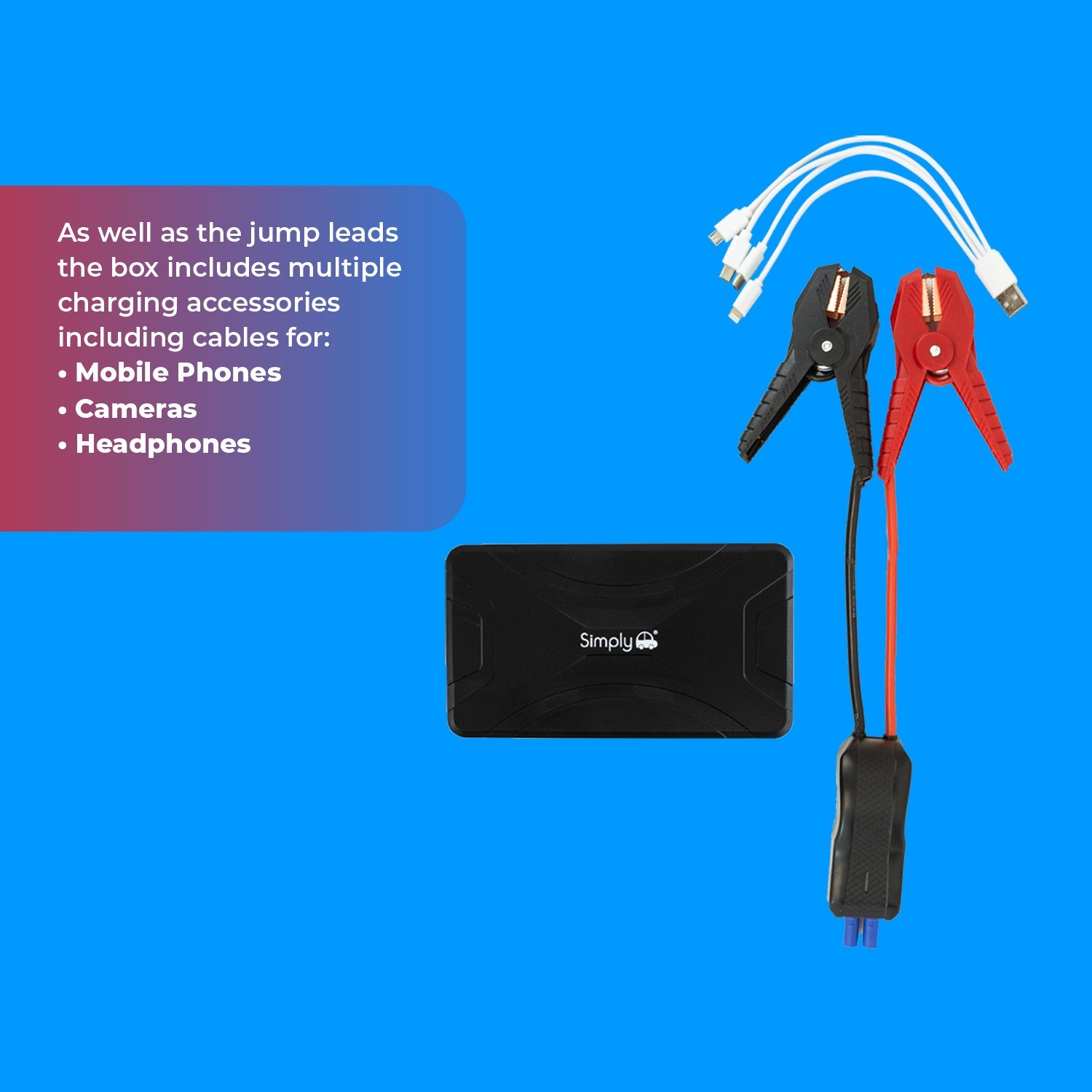 Simply – Portable Jump Starter |300AMP |Powerbank |Compact |Lightweight