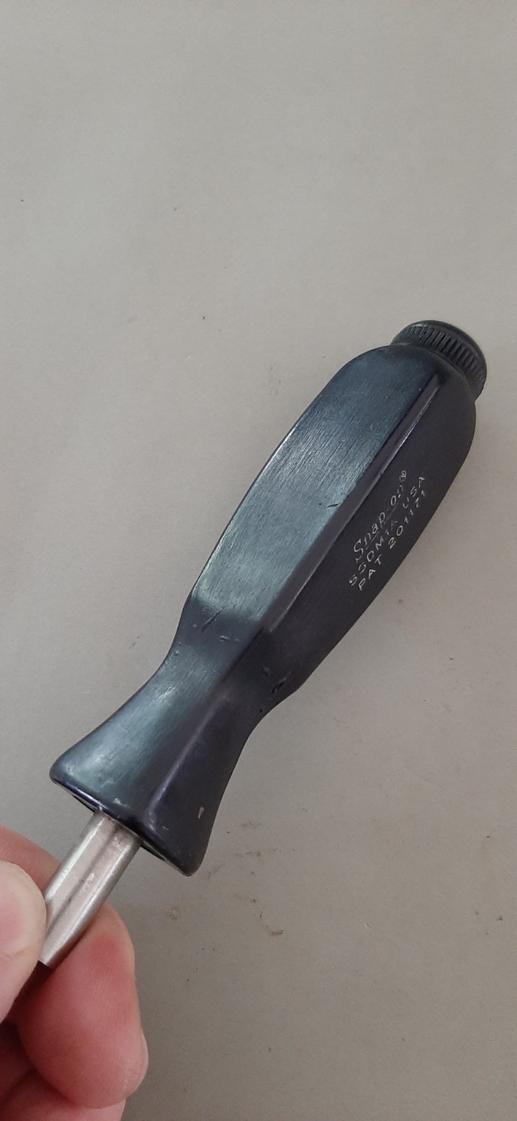 Snap-on SSDM1A Magnetic Hex Bit Holder Spinner Black Hard Handle Stubby READ!!