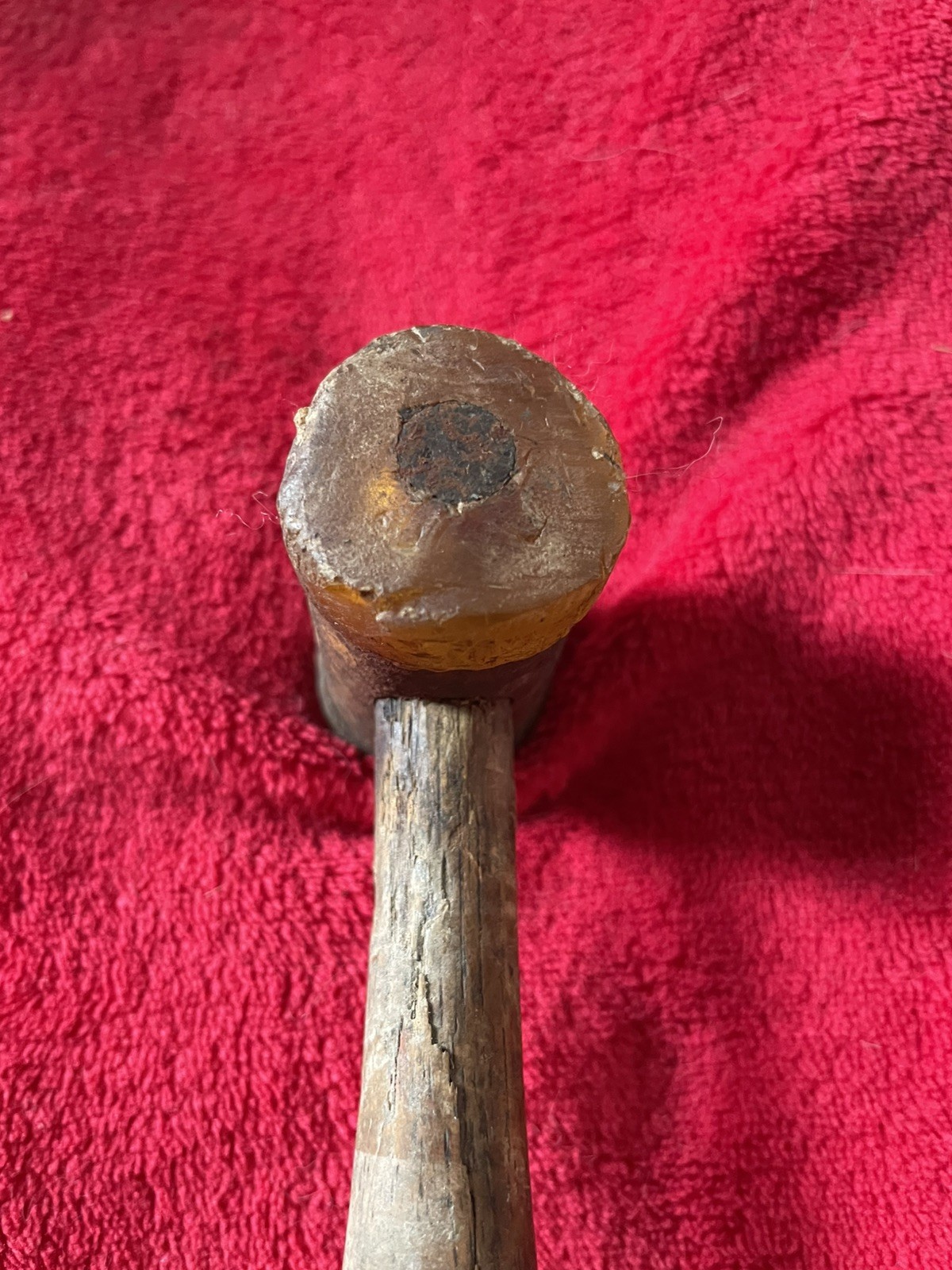 10 oz Amber Plastic Tip Soft Face Hammer Mallet, Well Used See Pictures.