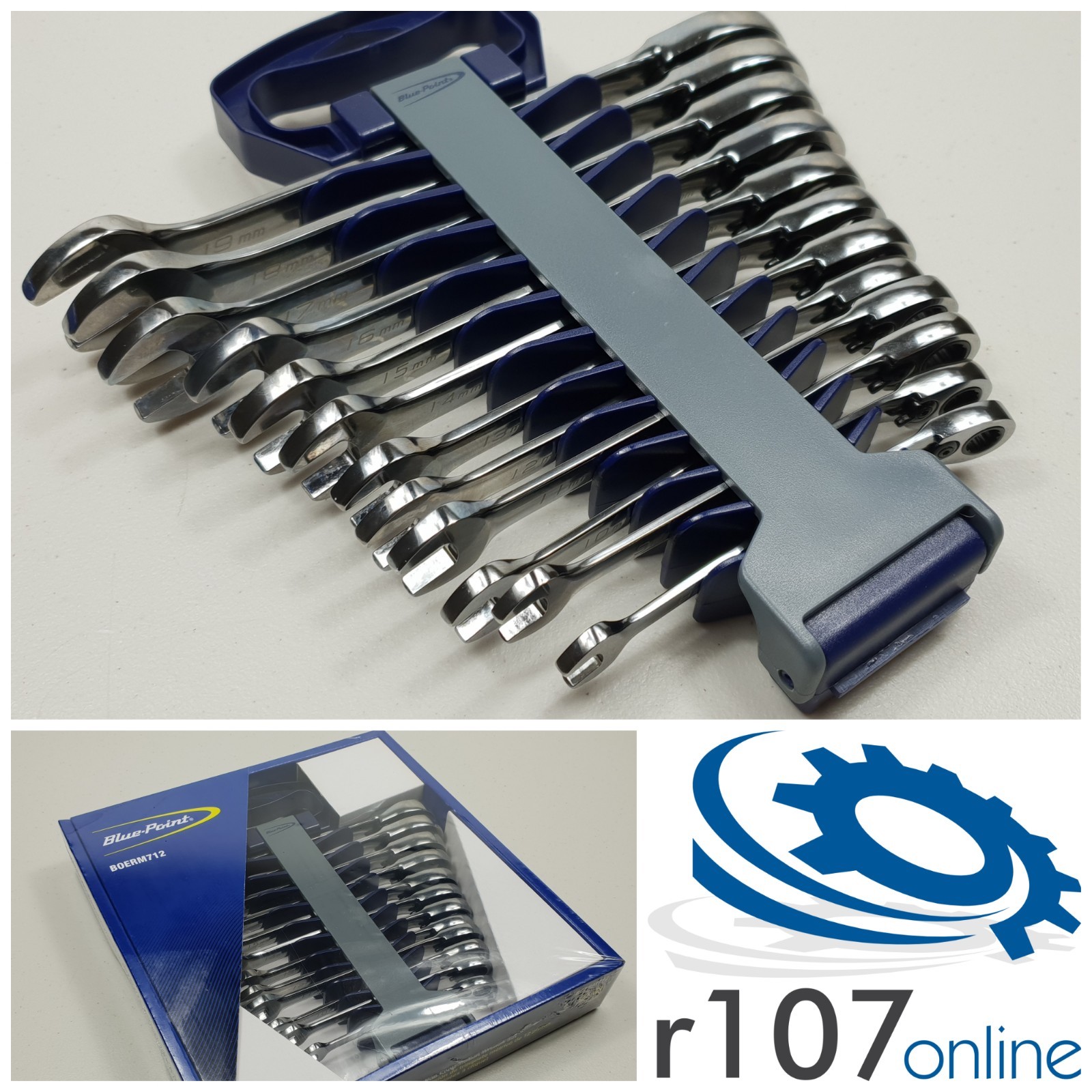 Blue Point 8-19mm Ratchet Spanner Set BOERM712 – As sold by Snap On.
