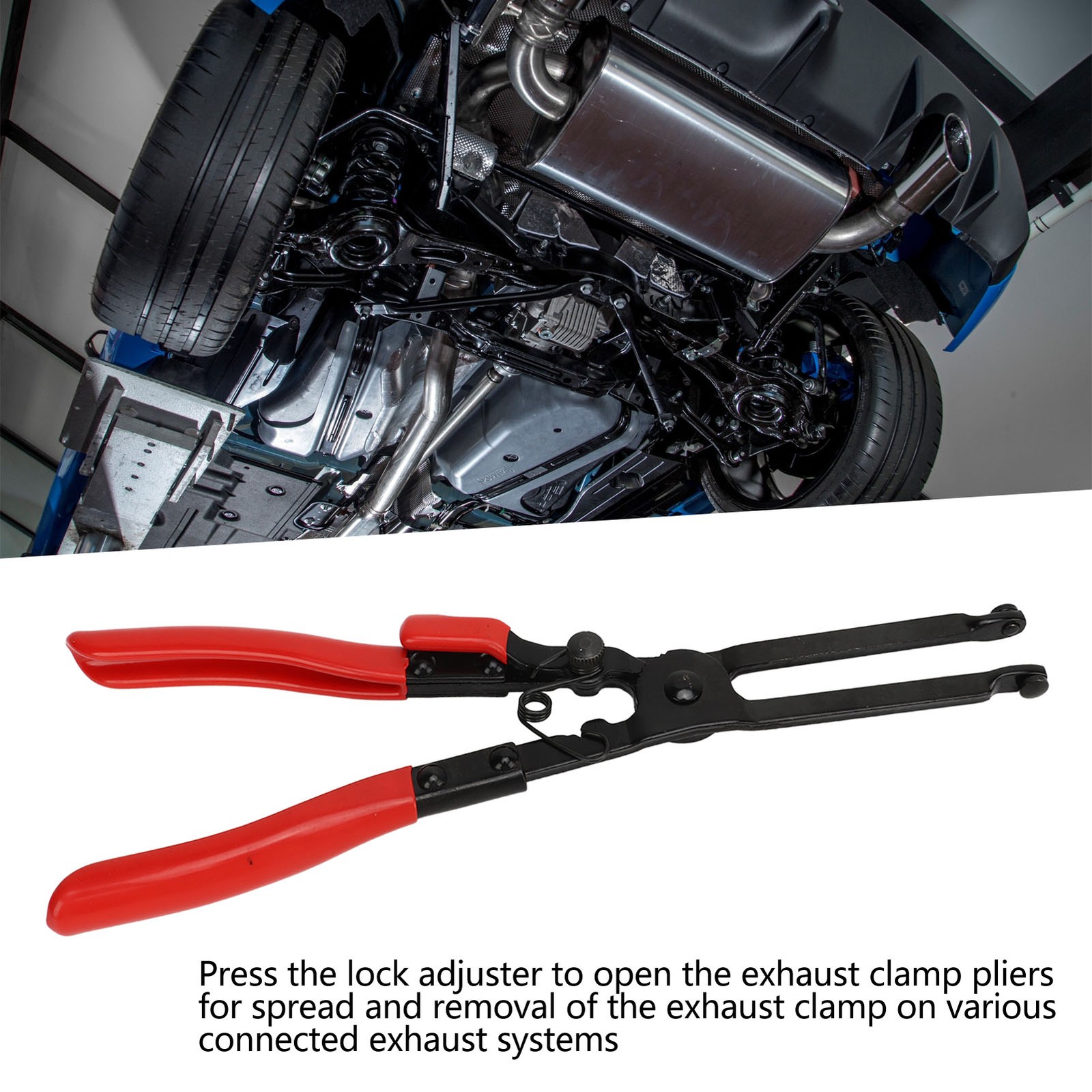 Car Exhaust Pipe Clamp Plier Carbon Steel Heavy Duty Long Plier Jaw Exhaust Hose