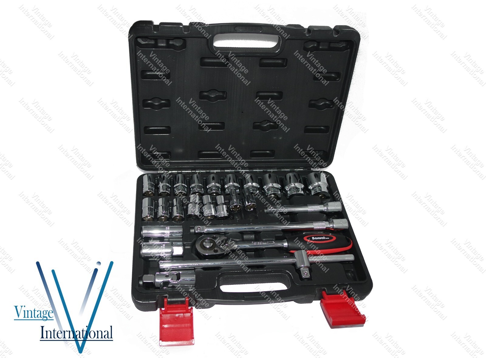 1/2″ Inch Square Drive Hex Bi-Hex 6 point Socket Set 25 Pcs. NEW