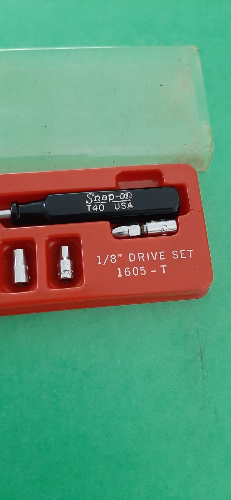Snap-on 1/8″ Drive Black Hard Handle Spinner Driver Socket Set 1605-T T40 T-40