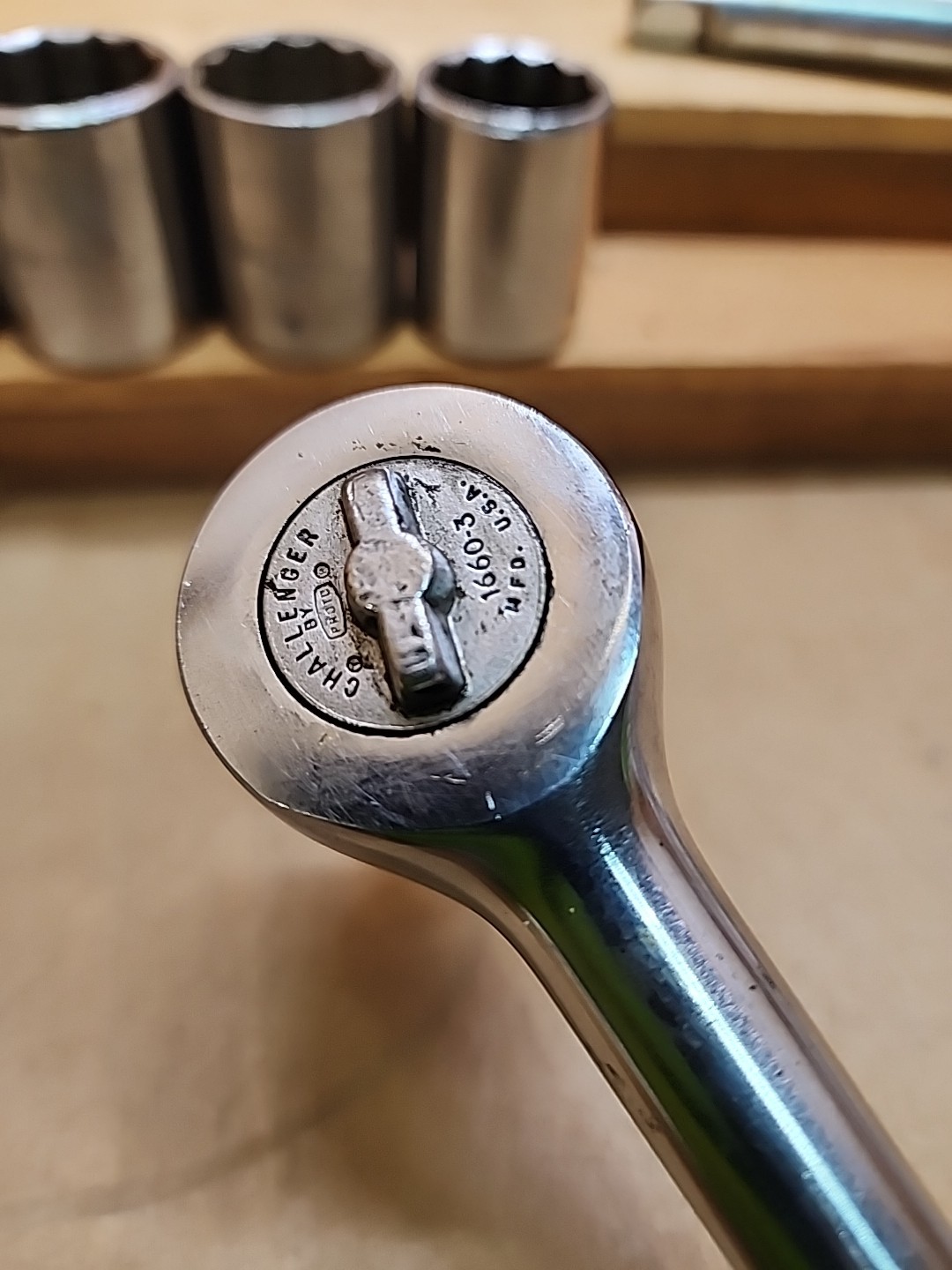 Vintage Challenger by Proto 1/2″ Drive Ratchet No. 1660-3 Ext. 1666 & 4 Sockets