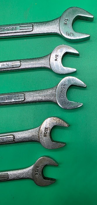 Lot 5 Vintage Craftsman =V= Double open end assorted sizes Metric & SAE