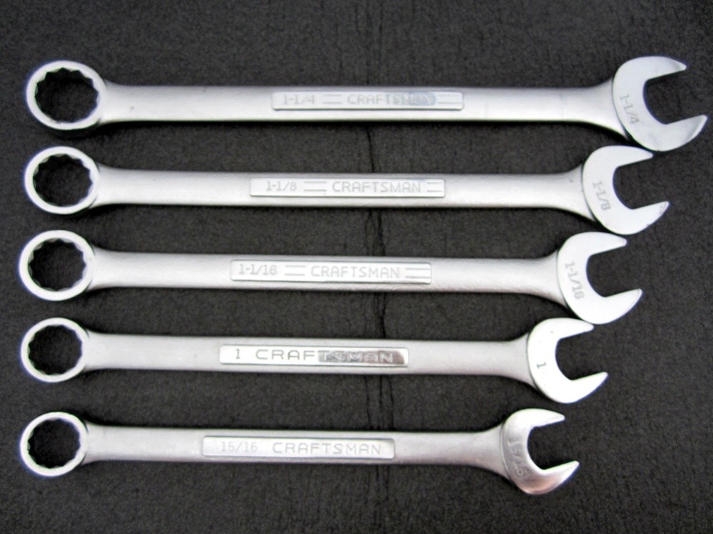 Vintage Craftsman 5pc Large Combination Wrench Set -VV- Made in USA