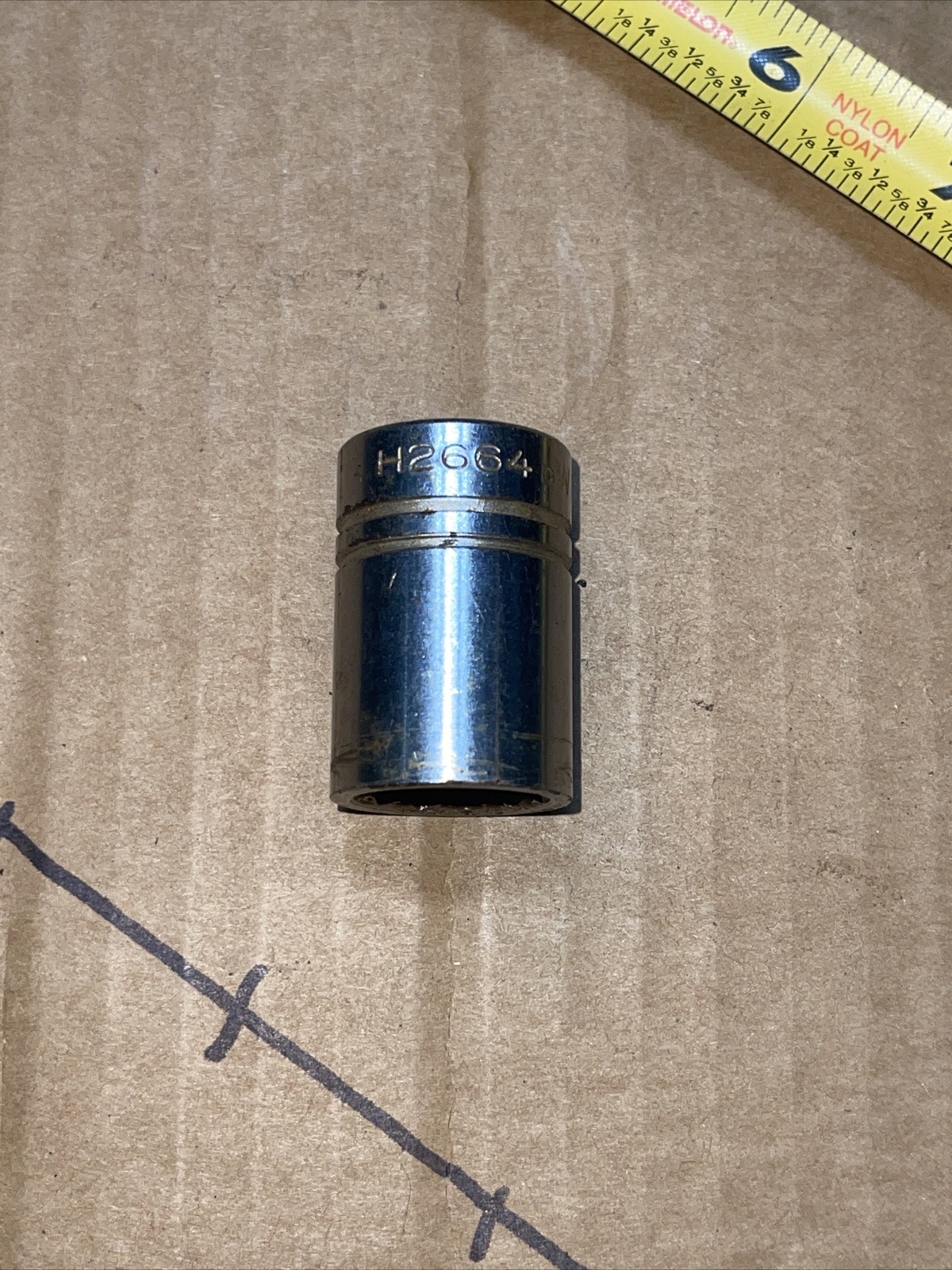 Vintage Wizard USA H2664 11/16 In SAE 1/2” Drive 12 Point Socket Duro