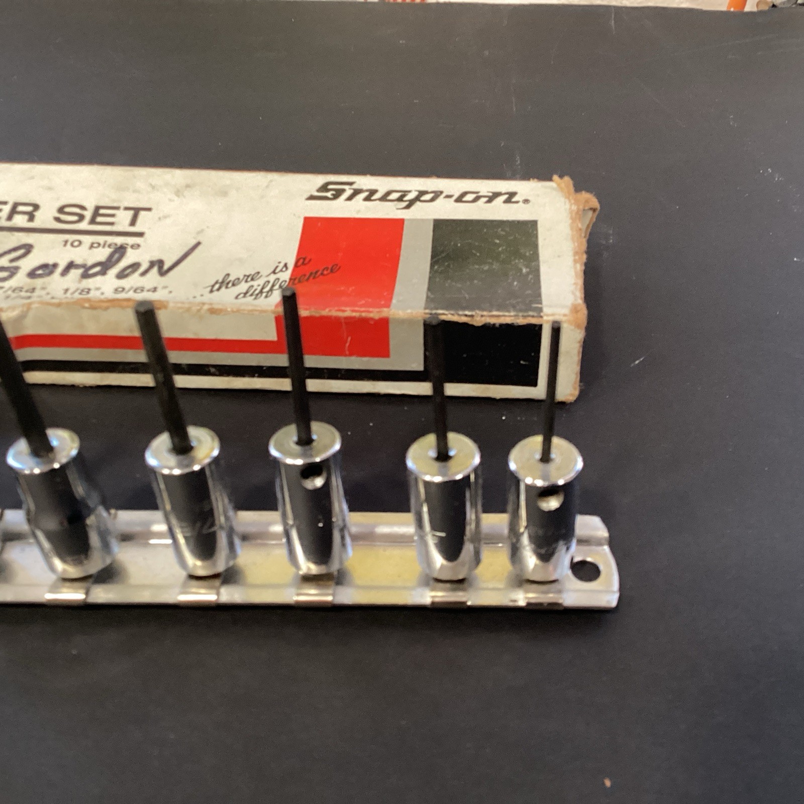 SNAP-ON 1/4″ DRIVE 10pc SAE HEX DRIVER BIT SOCKET SET 1/16″-1/4″ MISSING 3/16”