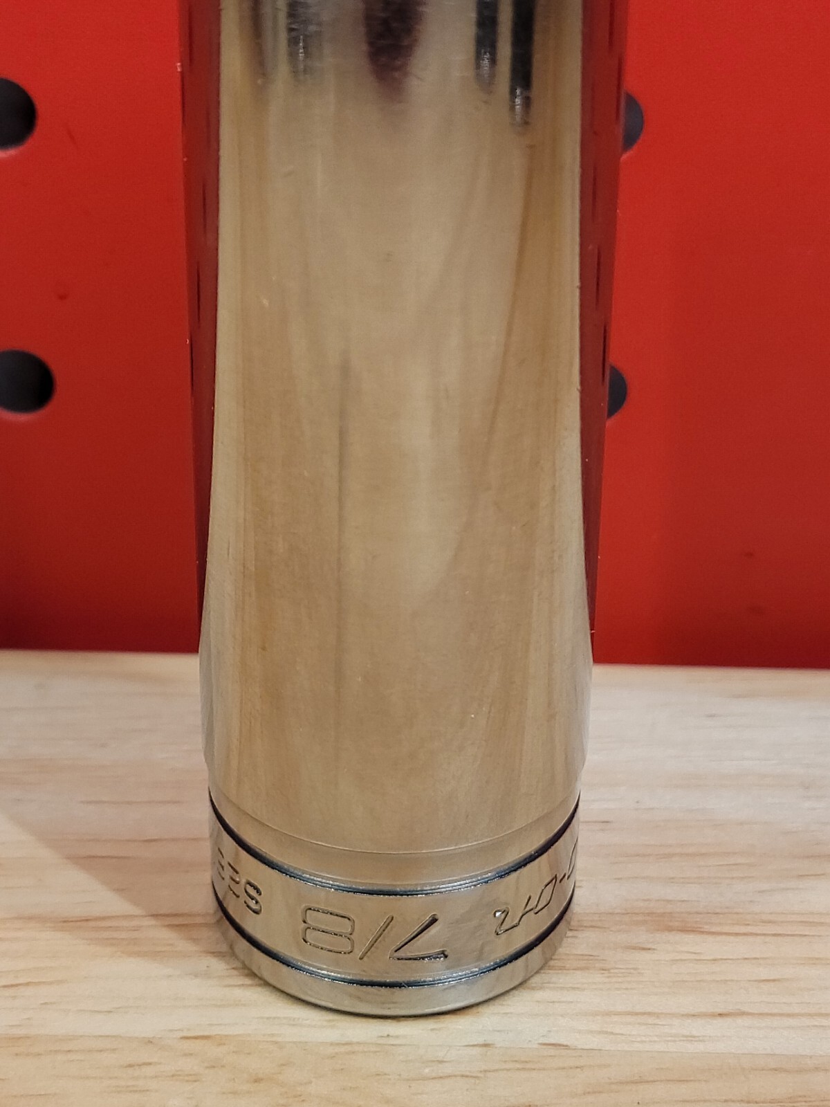 Snap-on Tools S281 7/8″ 1/2″ Drive 12-Point SAE Deep Chrome Socket USA