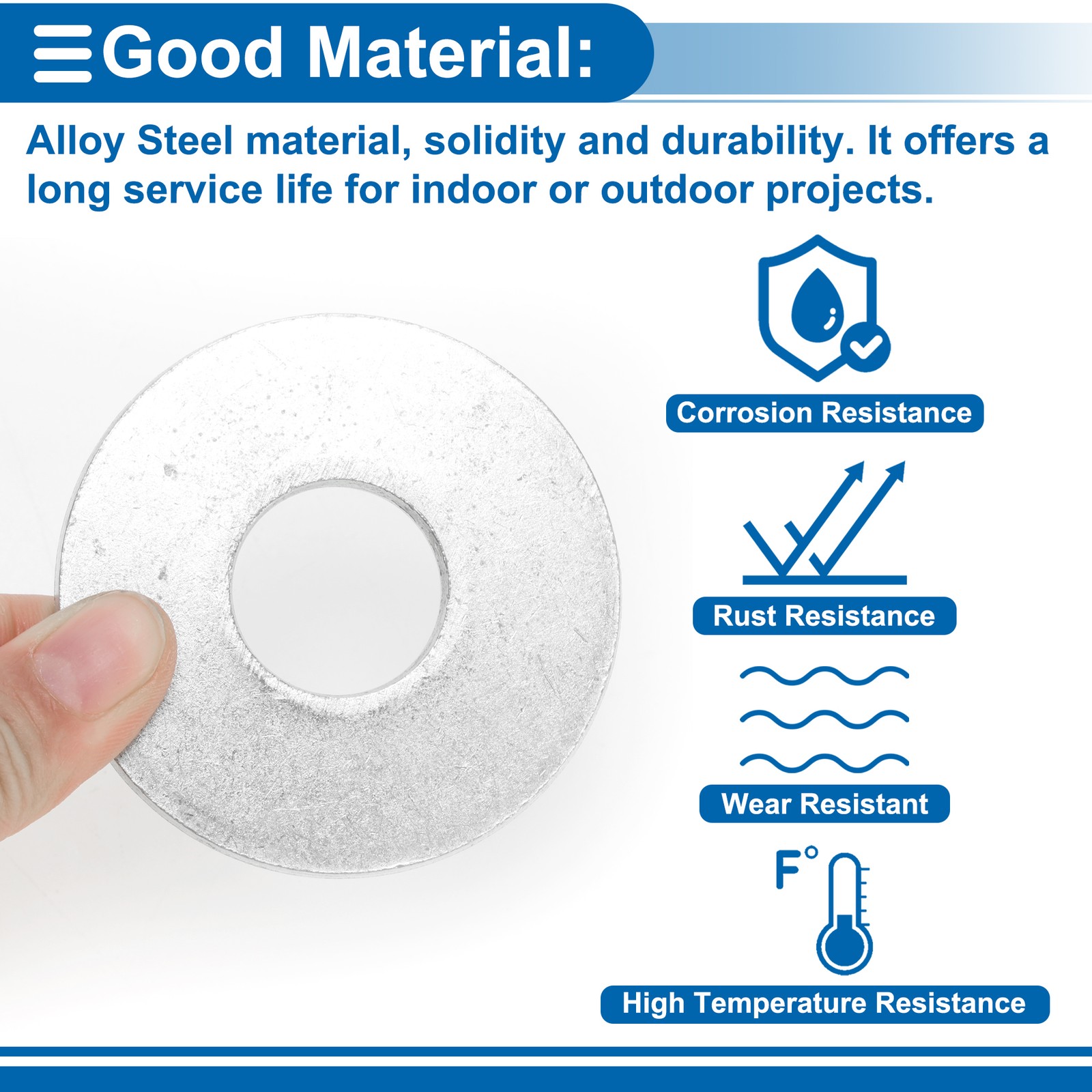 For universal flat washers 25mm ID 67.5mm OD silver steel 5pcs