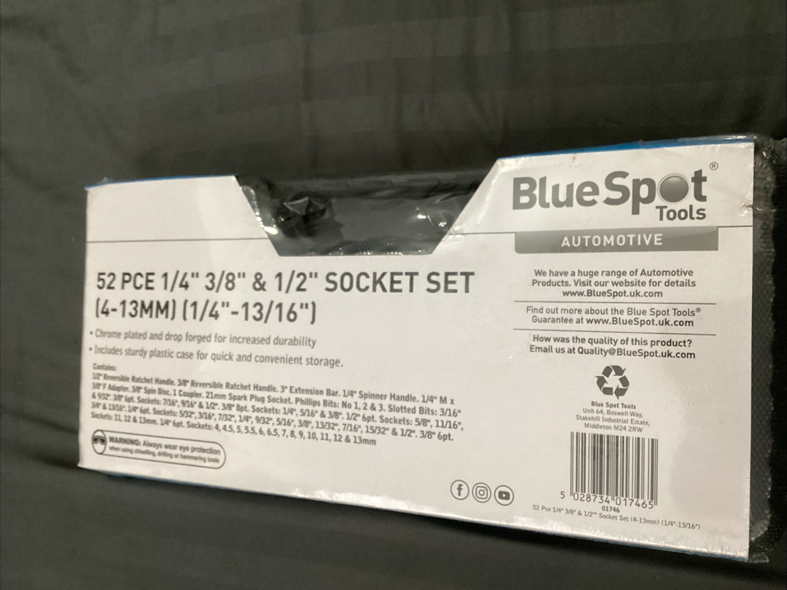 Bluespot 52 Pce 1/4”,3/8” &1/2” Socket Set Mm & AF.