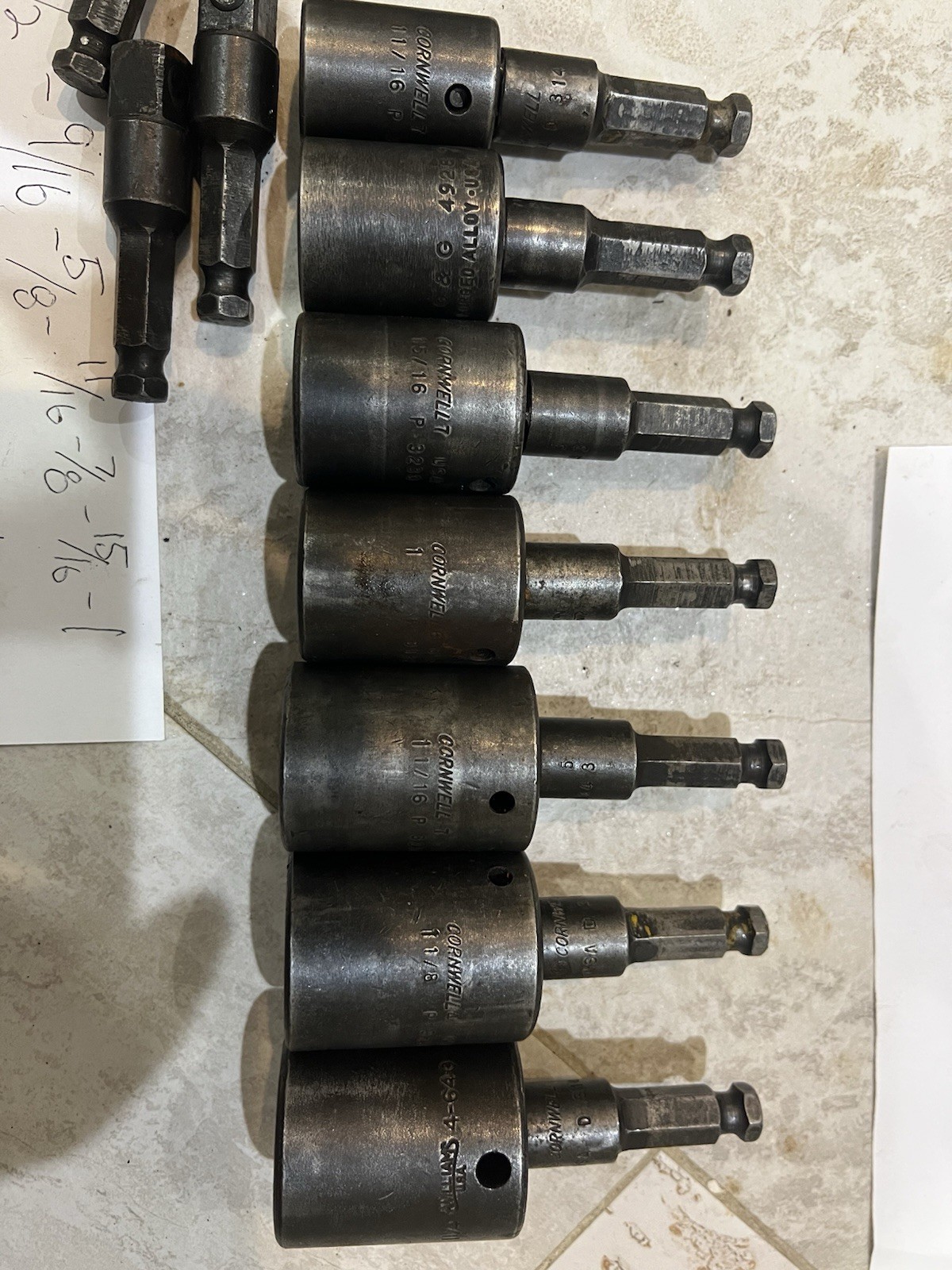 APEX, Cornwall Hex Power Drive Impact U-joint Socket Sets for Hex Quick Connect