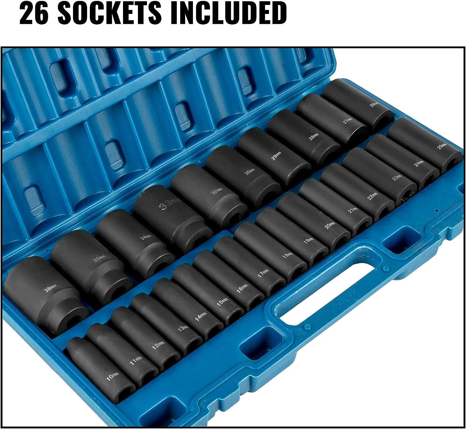 Heavy-Duty Impact Socket Set – 6-Point Sockets – Alloy Steel – Drive – 10mm