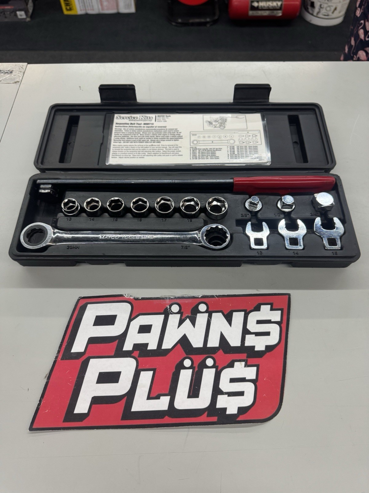 MATCO TOOLS MSBT15 15-PIECE SERPENTINE BELT WRENCH SET