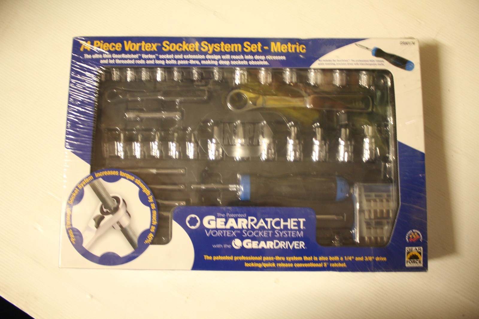 Gear Ratchet 74pc Vortex socket system set Metric GR80174