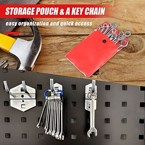 Mini Wrench Set Metric SAE – Open & Box End Combination Wrenches with Storage Po