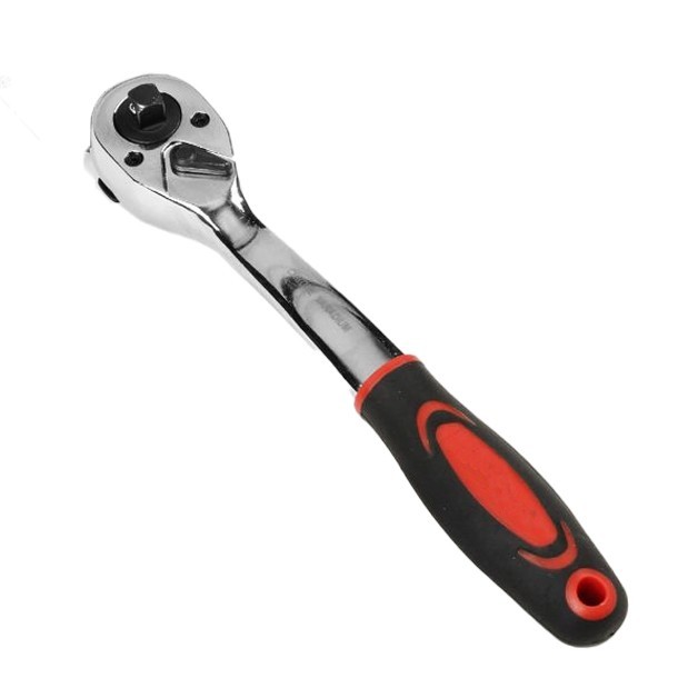 Dual Head Ratchet 3/8″ & 1/2″ Drive 72 Tooth Forward-Reverse Rubber Grip 10″ L