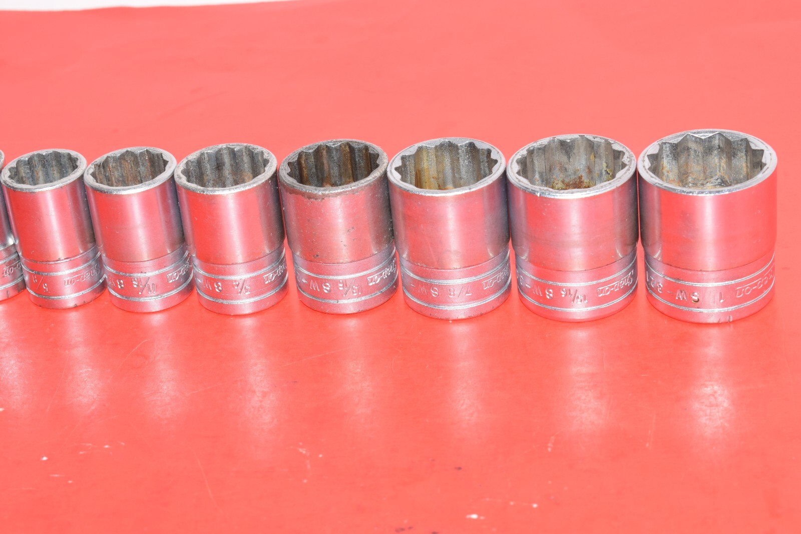 Snap-On 1/2” Drive 18pc SAE Shallow General Service Ratchet Socket Universal Set