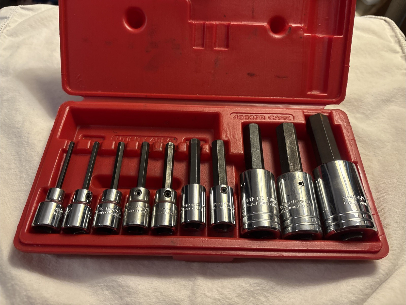 Proto Professional 1/2″ & 3/8″ Drive 10pc SAE Hex Bit Socket Set