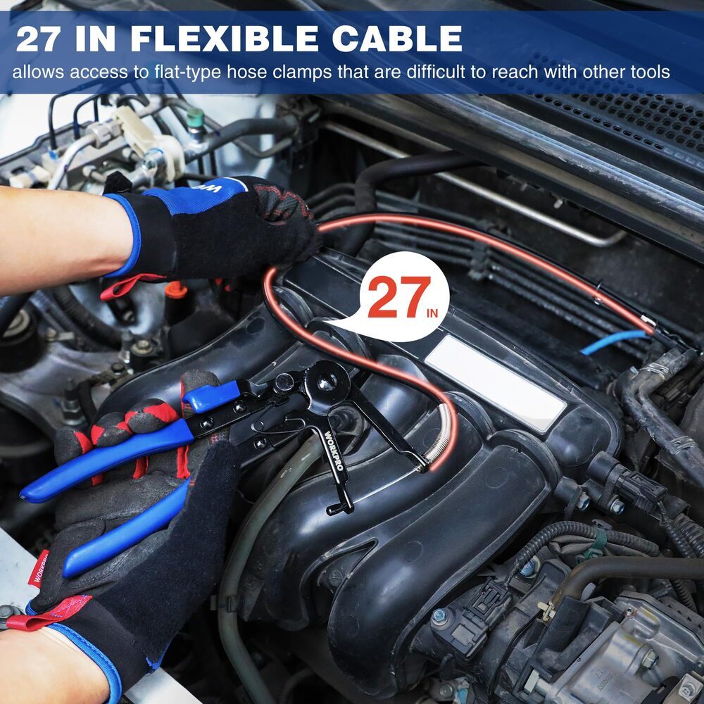 WORKPRO 27″ Flexible Hose Clamp Plier Spring Plier Automotive Clamp Removal Tool
