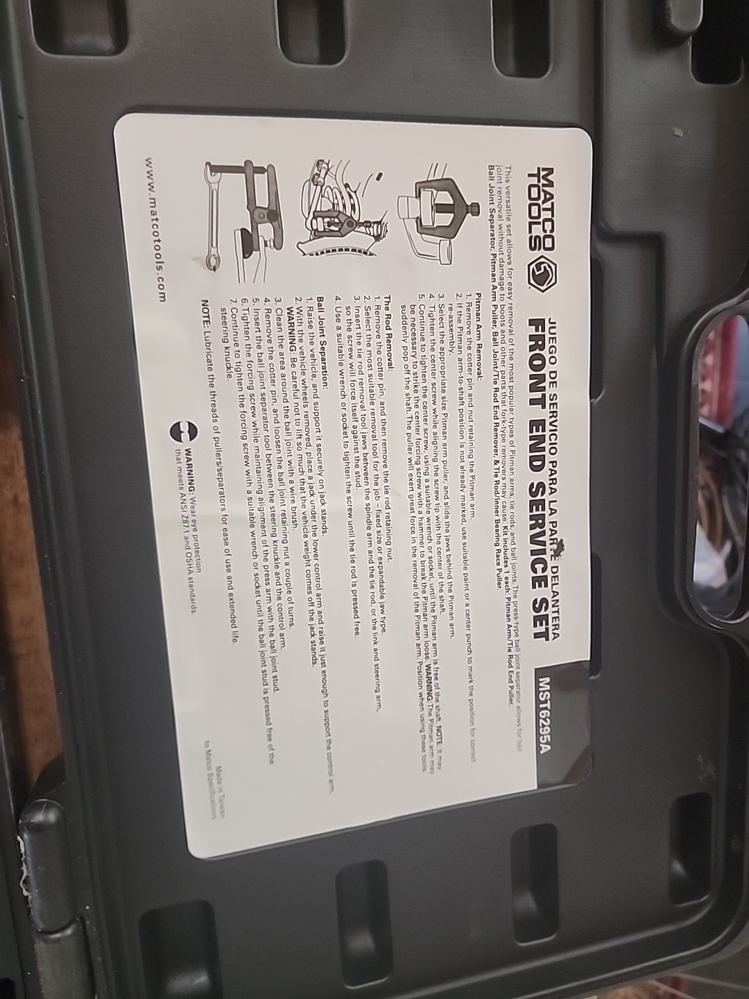 Matco Tools MST6295A Front End Service Set VEREY NICE Free Shipping