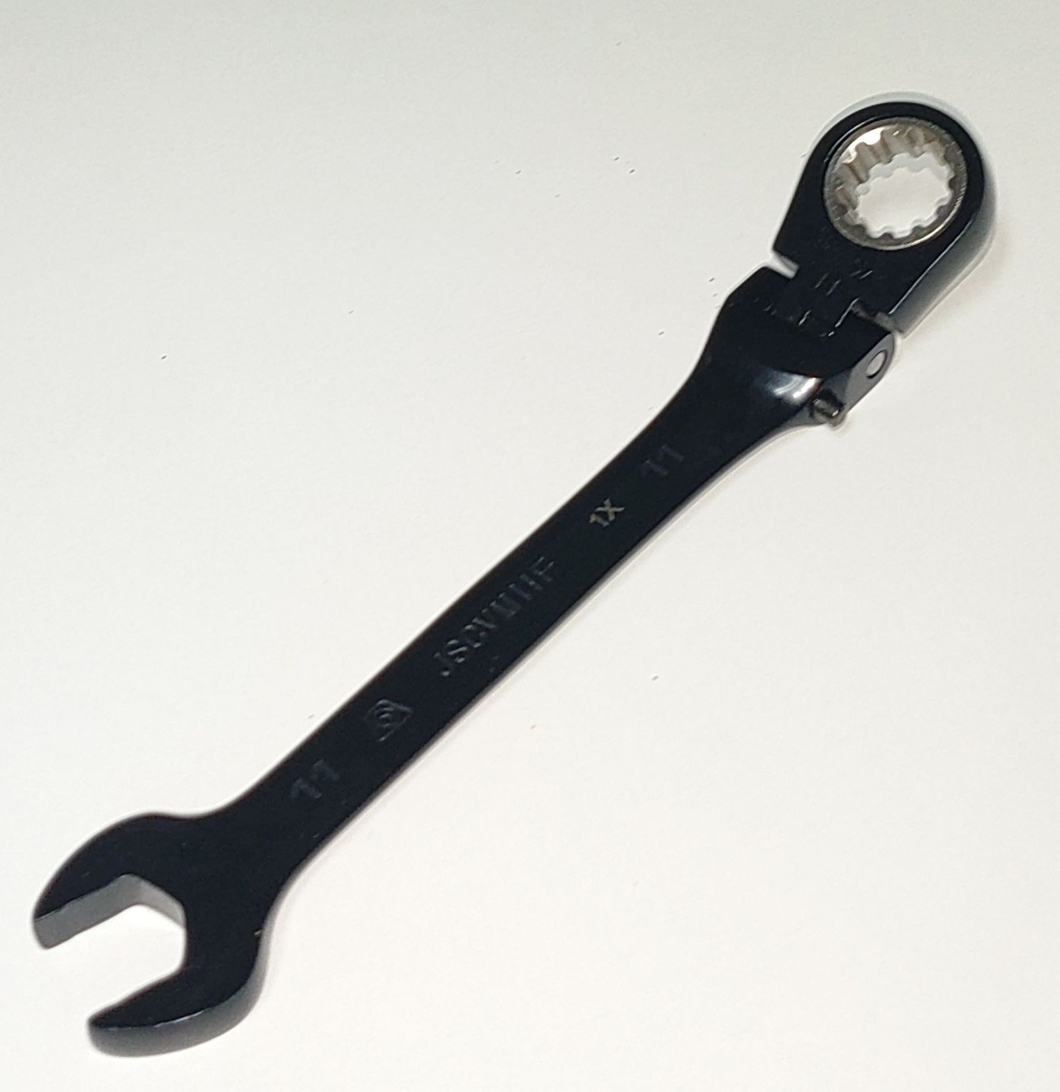 Proto JSCVM11F 11 mm Flex Head Ratcheting Combination Wrench Black Chrome